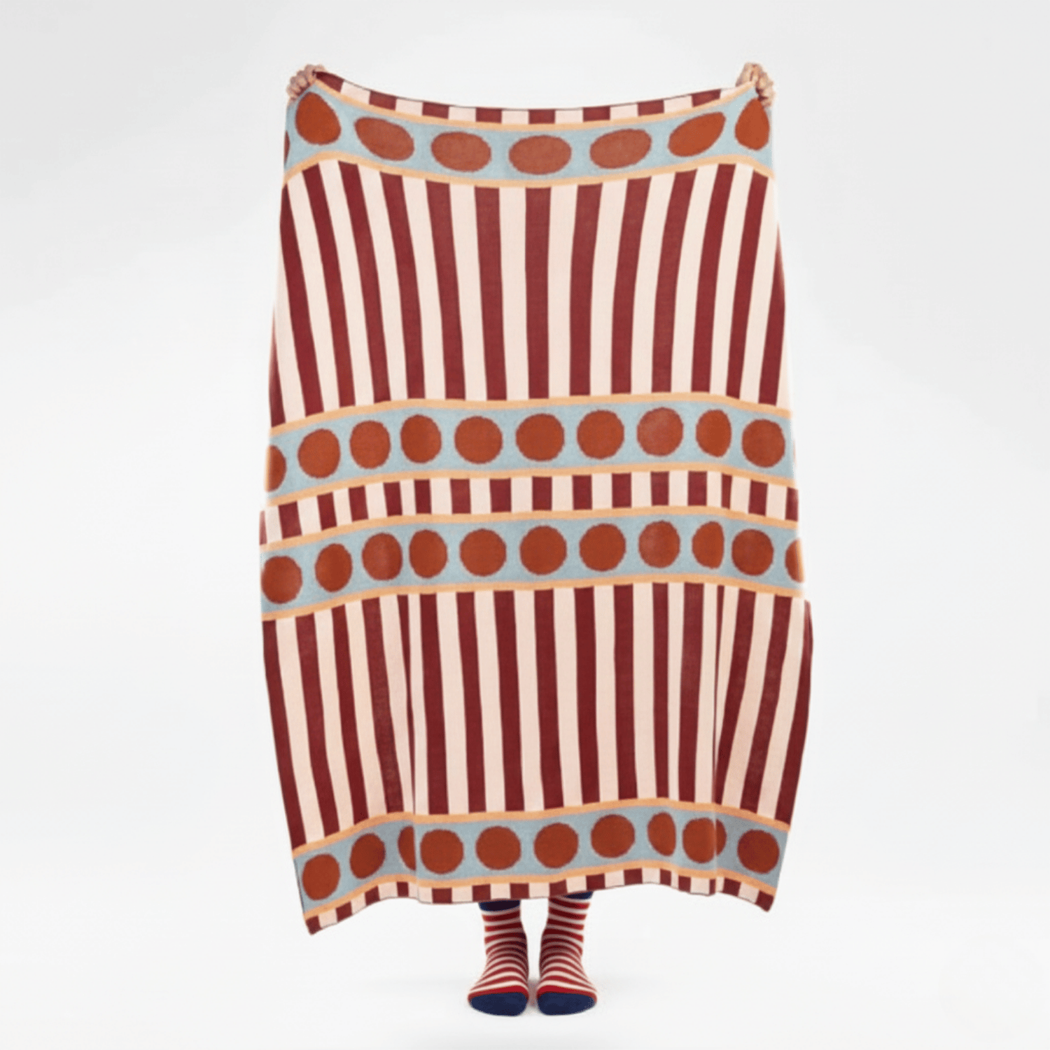 Battaniye - Geometrik Desenli Modern Triko Battaniye - Yumuşak Dokulu Koltuk Örtüsü ve Tv Battaniyesi (130×170 cm) - Miespiga