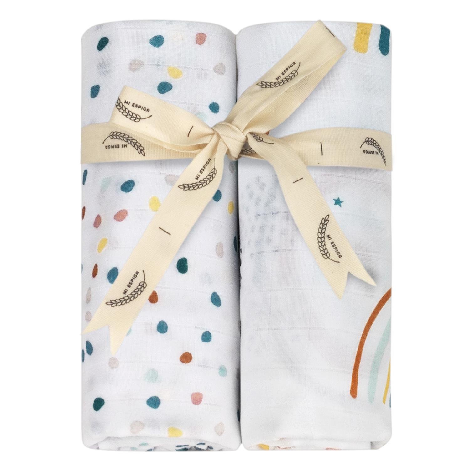 Müslin Örtü ve Battaniyeler - Gökkuşağı 2'li Müslin Örtü Seti - Miespiga