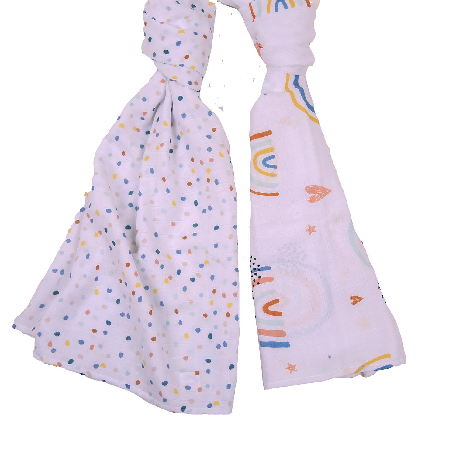 Müslin Örtü ve Battaniyeler - Gökkuşağı 2'li Müslin Örtü Seti - Miespiga