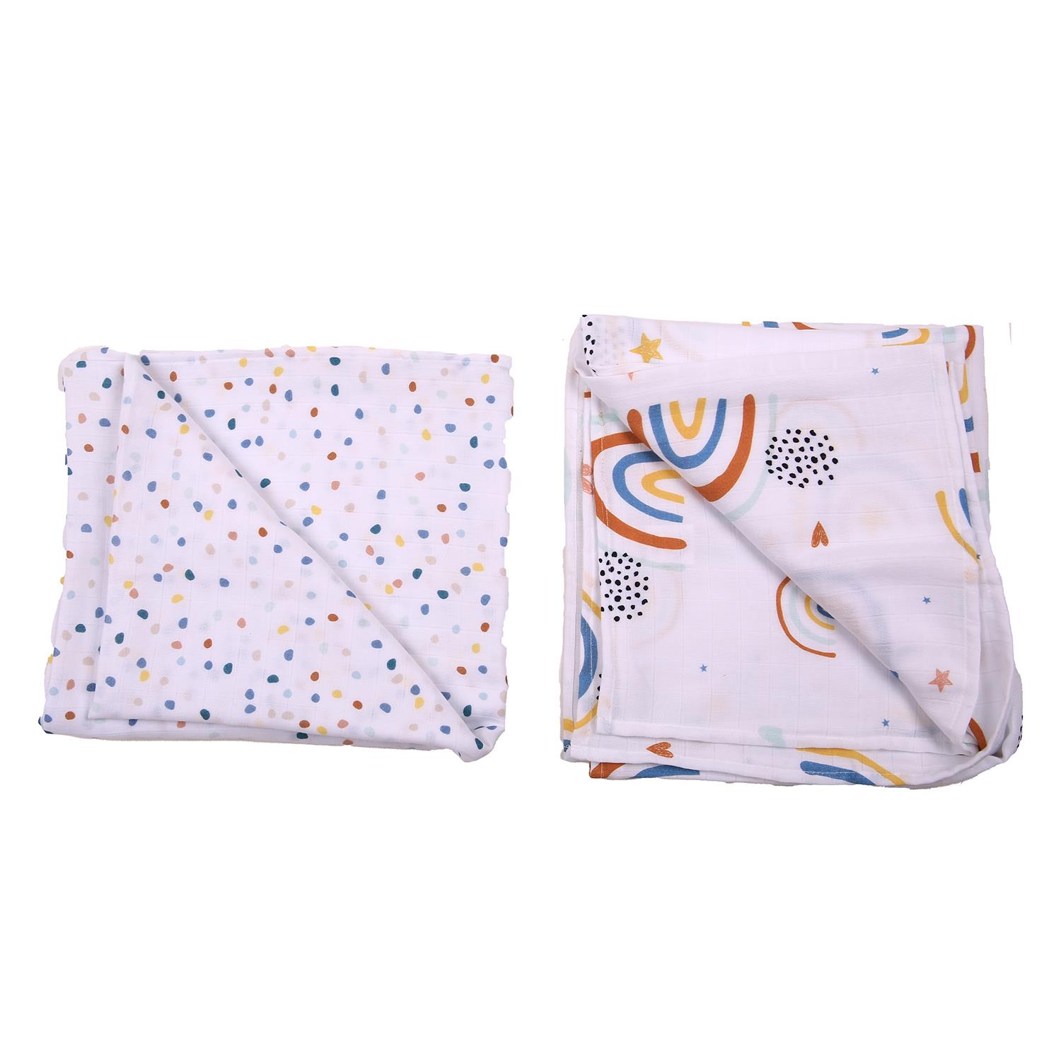 Müslin Örtü ve Battaniyeler - Gökkuşağı 2'li Müslin Örtü Seti - Miespiga