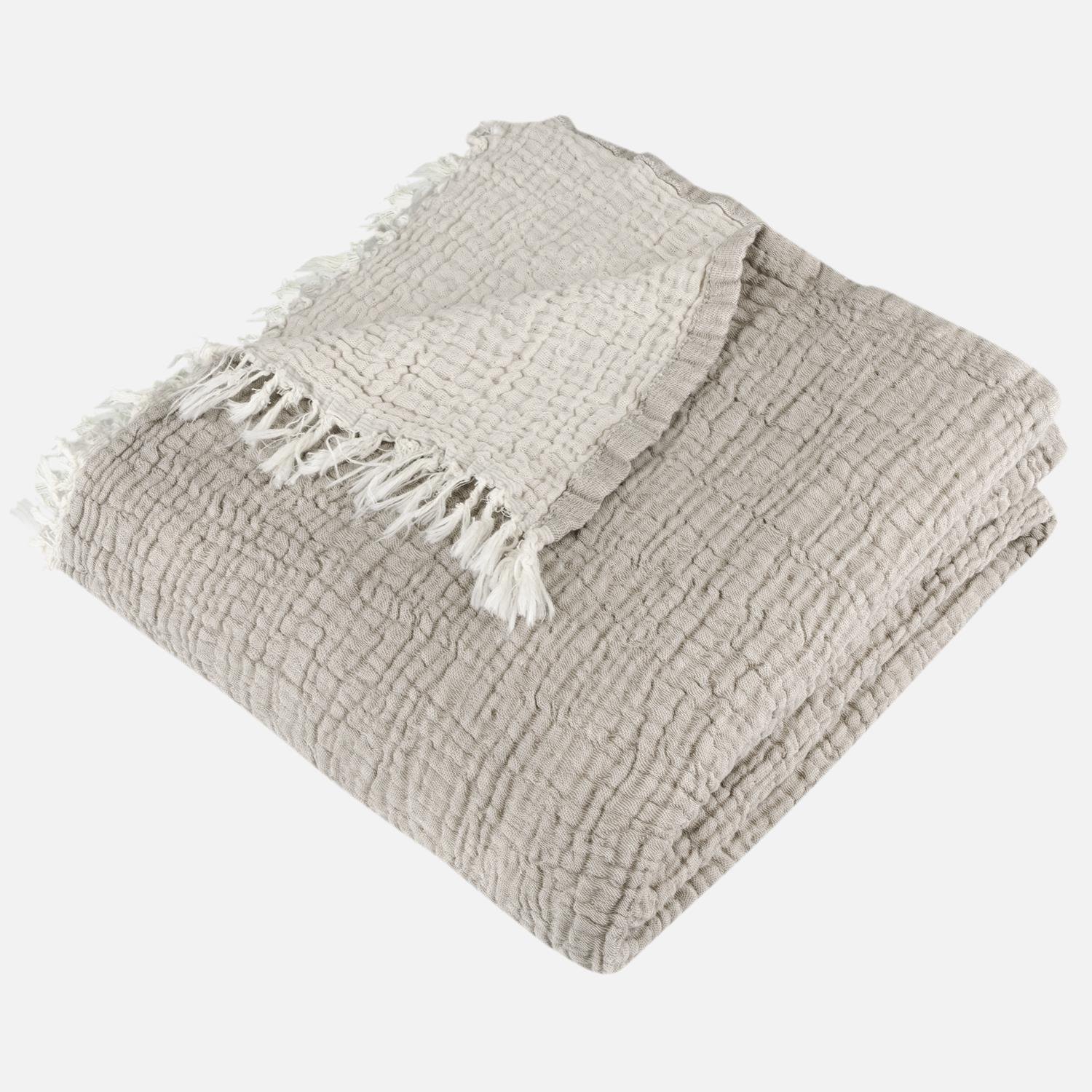 Müslin Örtüler ve Şallar - Gold 3 Kat Müslin Çok Amaçlı Koltuk Şalı Örtü Throw 125x190 - Miespiga