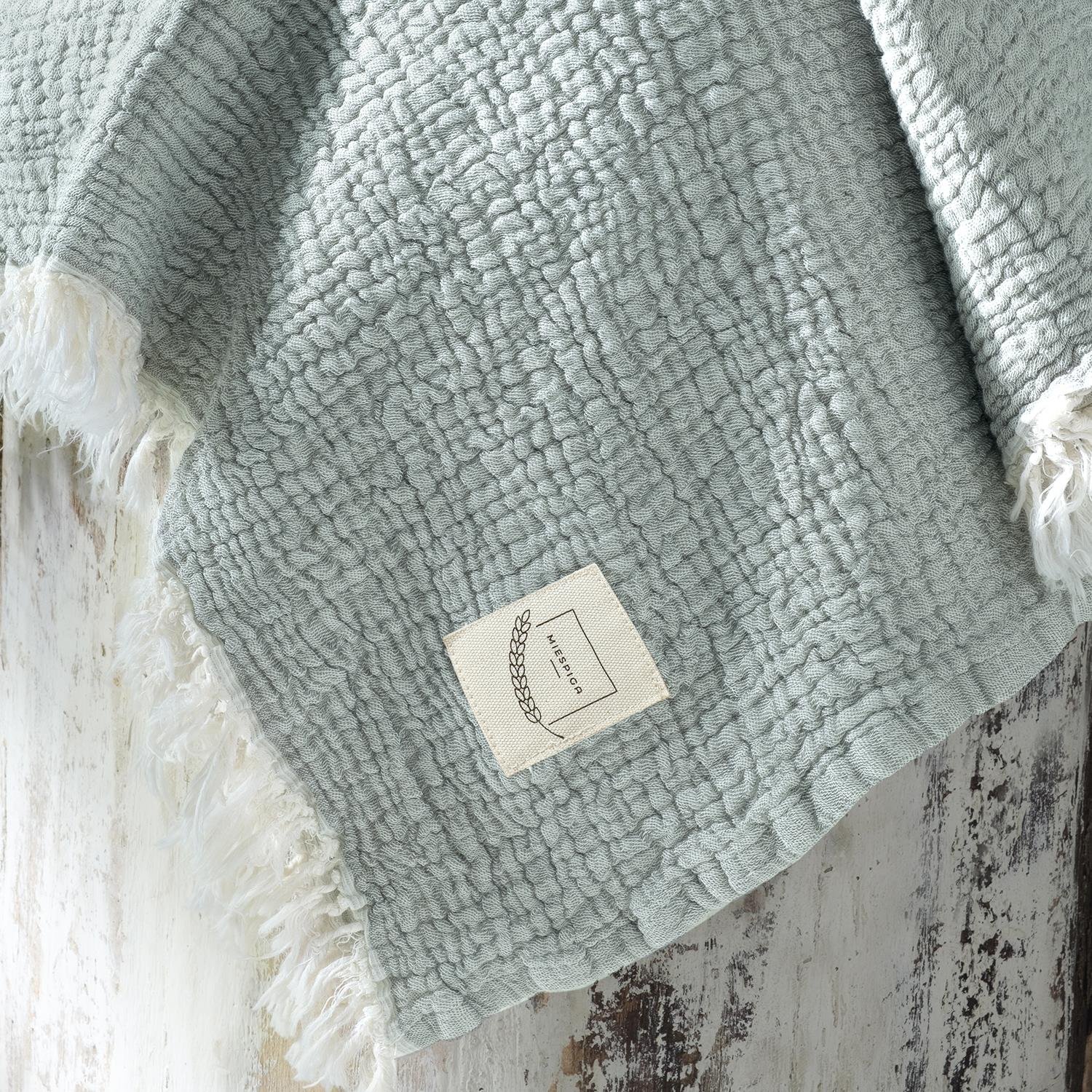 Müslin Örtüler ve Şallar - Gold 3 Kat Müslin Çok Amaçlı Koltuk Şalı Örtü Throw 125x190 - Miespiga