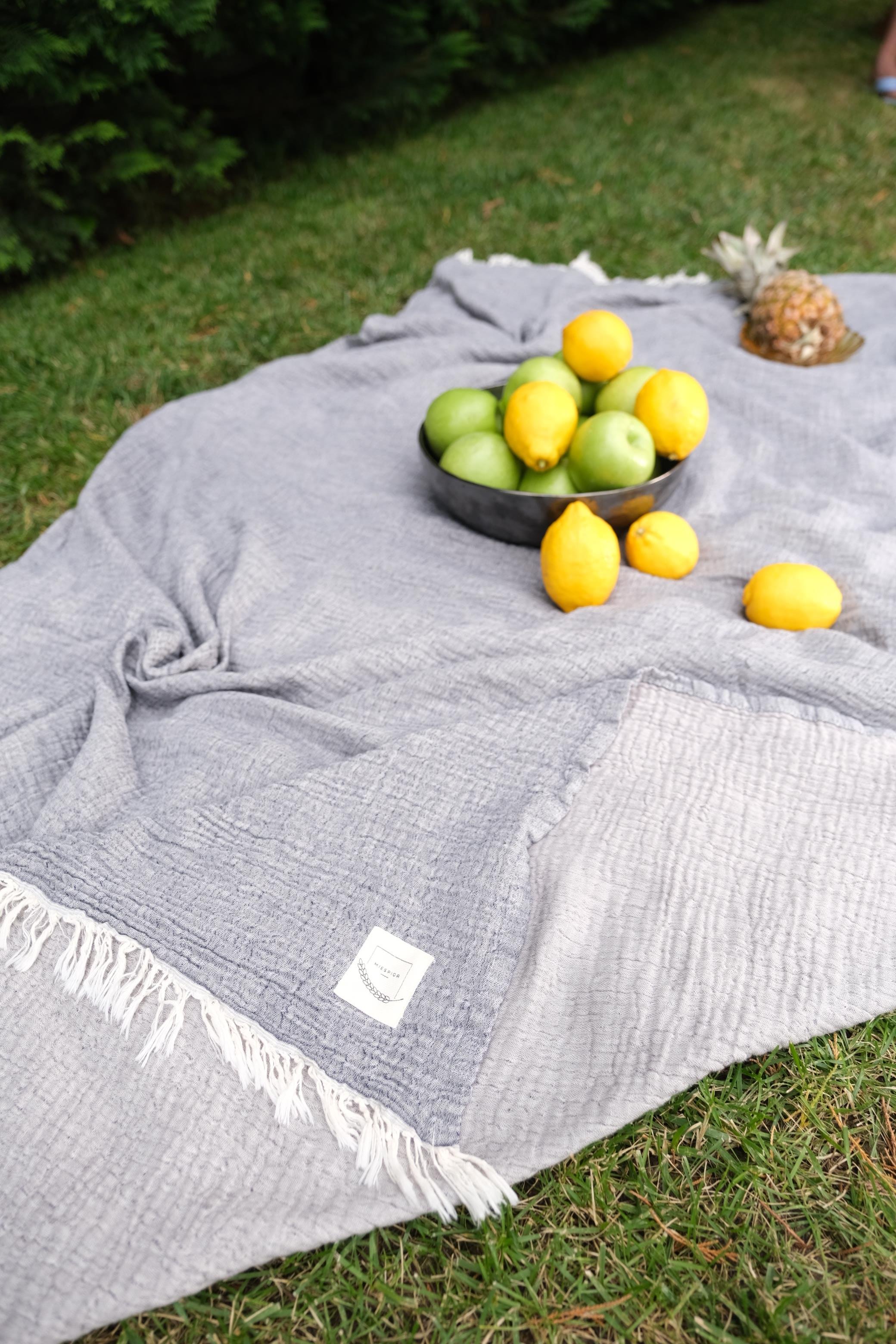 Müslin Peştemal - Gold 3 Kat Müslin Peştemal Plaj Havlusu 125x190 - Miespiga