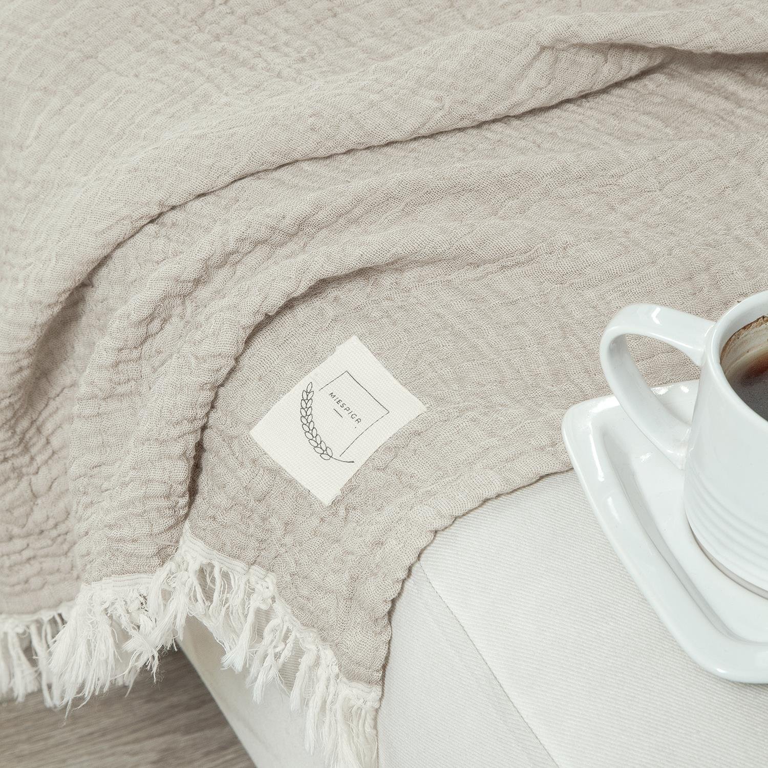 Müslin Peştemal - Gold 3 Kat Müslin Peştemal Plaj Havlusu 125x190 - Miespiga