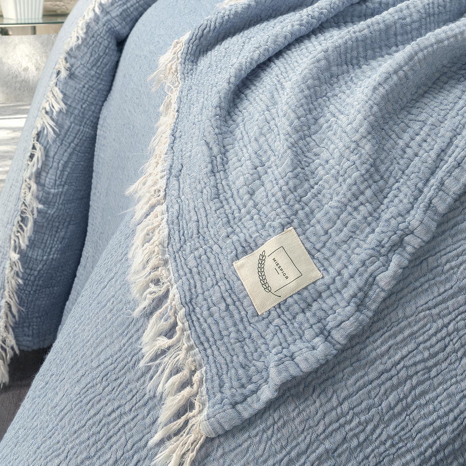 Yatak Örtüsü & Pike - Gold Müslin Çift Kişilik Çift Taraflı Yatak Örtüsü - Miespiga