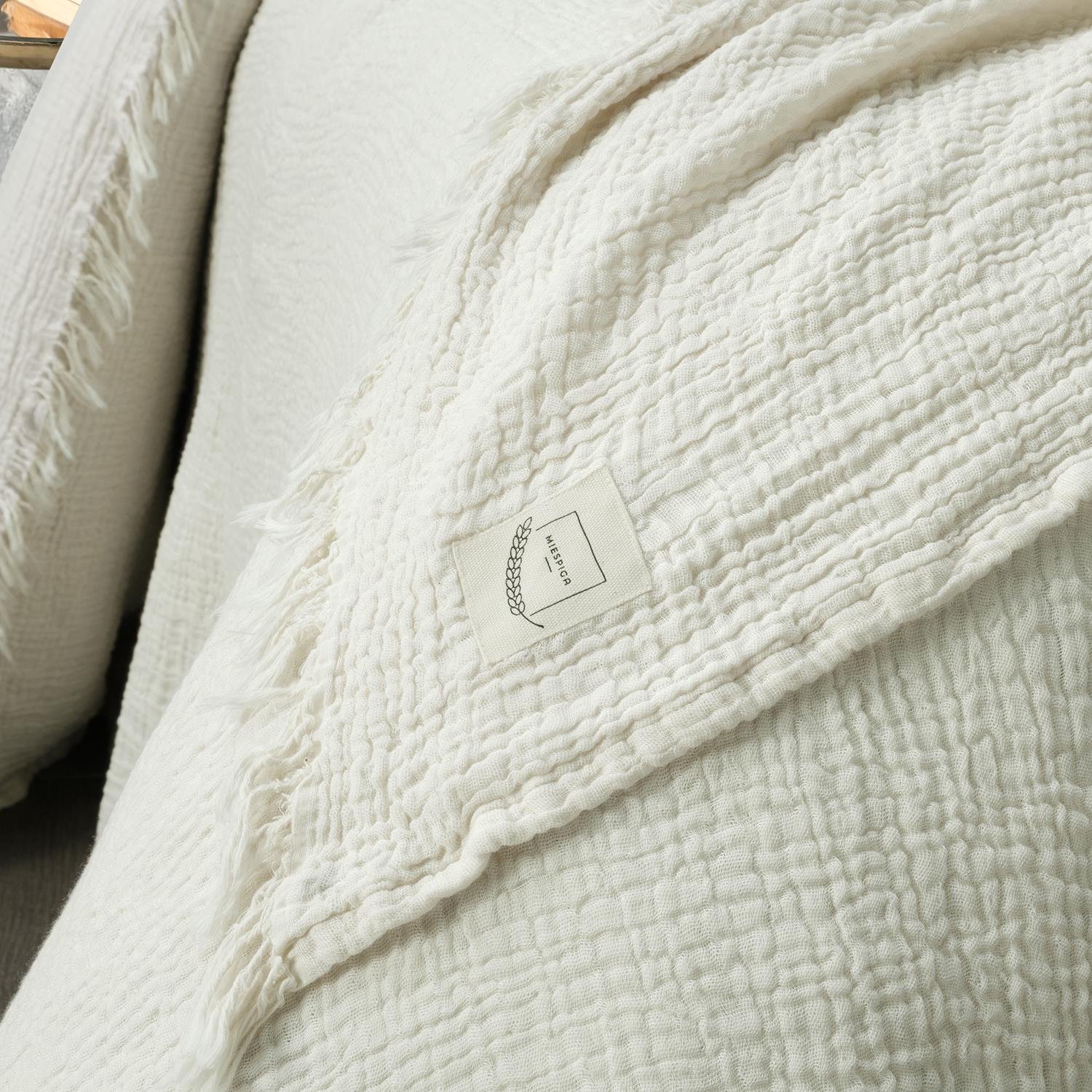 Yatak Örtüsü & Pike - Gold Müslin Çift Kişilik Çift Taraflı Yatak Örtüsü - Miespiga