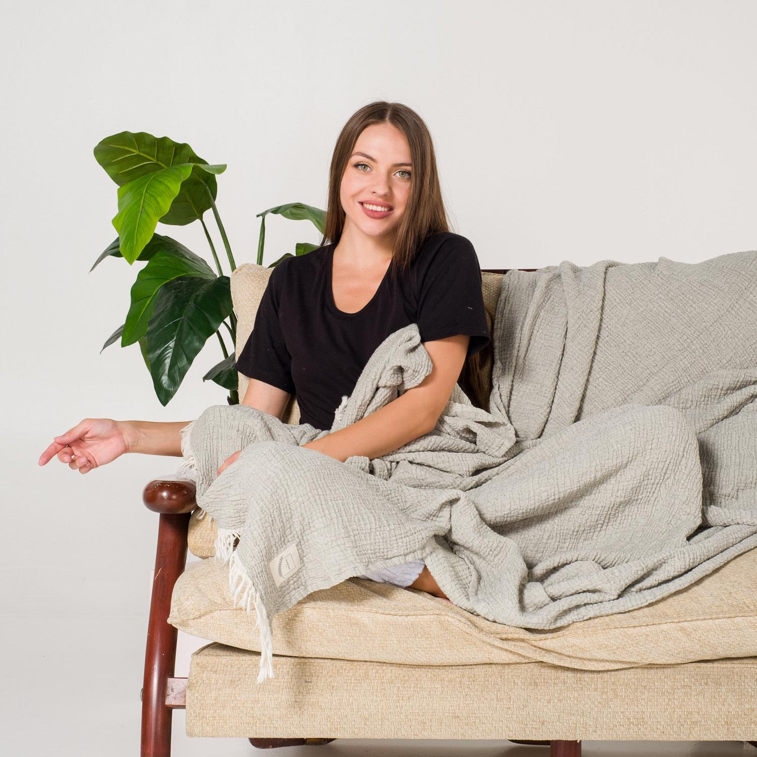 Yatak Örtüsü & Pike - Gold Müslin Çift Kişilik Çift Taraflı Yatak Örtüsü - Miespiga