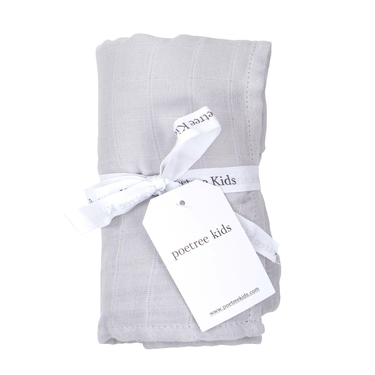 Müslin Örtü ve Battaniyeler - Grey Kundak Müslin Örtü 120x120 - Poetree Kids