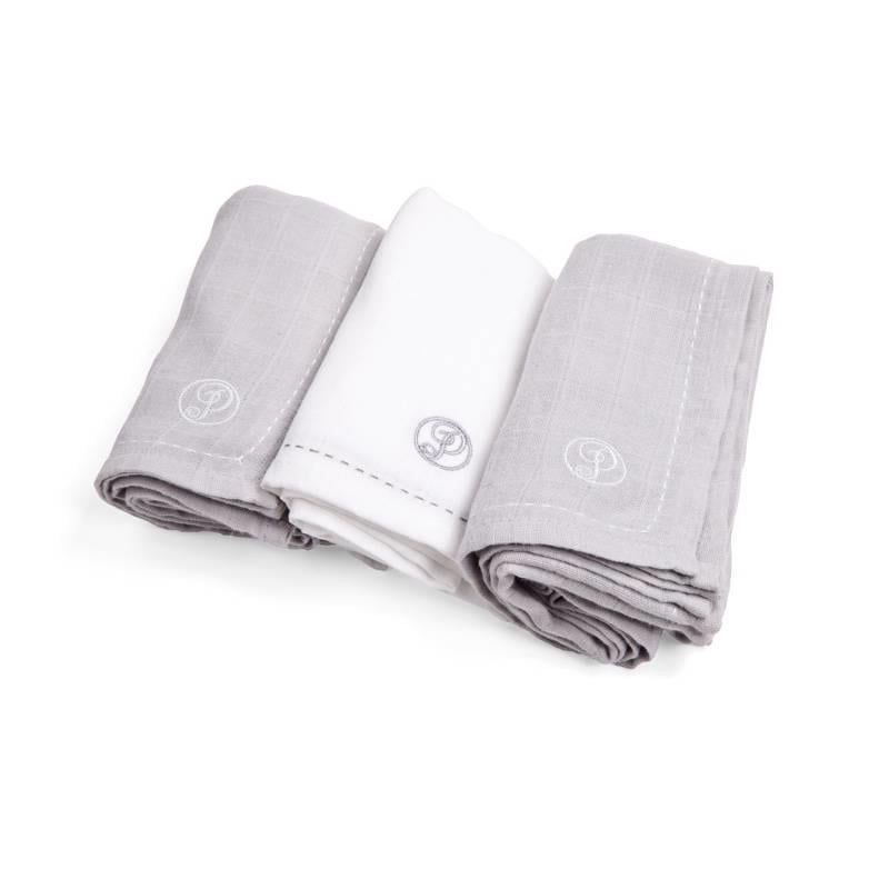 Müslin Örtü ve Battaniyeler - Grey Müslin Örtü 3'lü Set - Poetree Kids