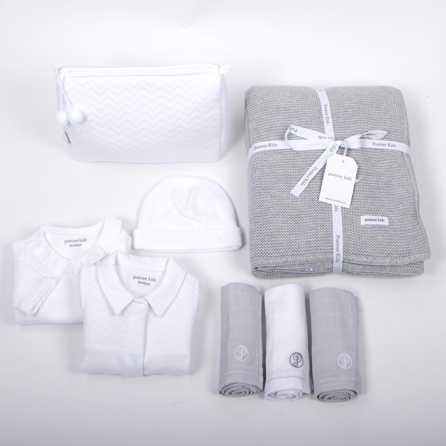 Müslin Örtü ve Battaniyeler - Grey Müslin Örtü 3'lü Set - Poetree Kids