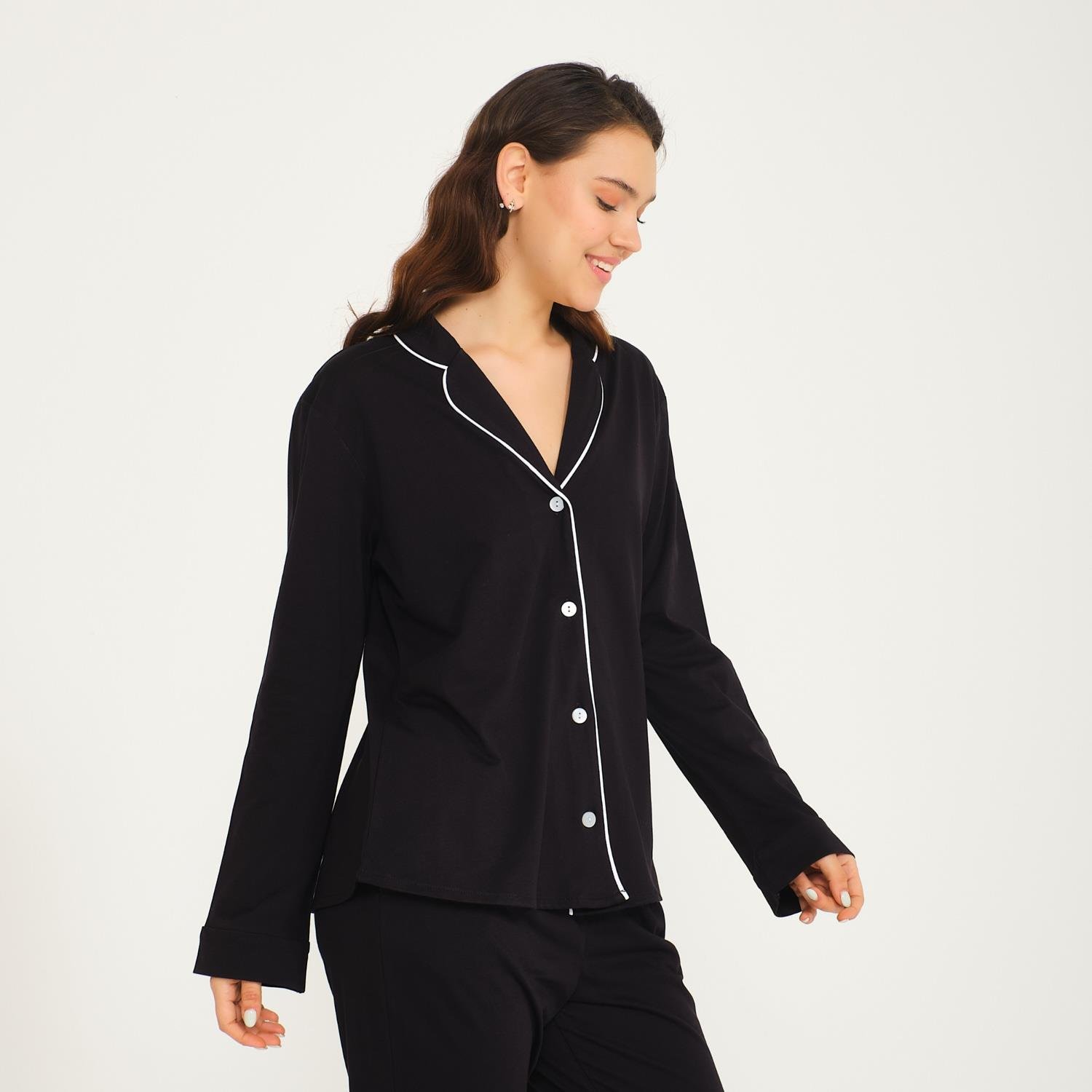 Pijama Takımı - Kadın Gömlek Pantolon Pijama Takımı - Miespiga