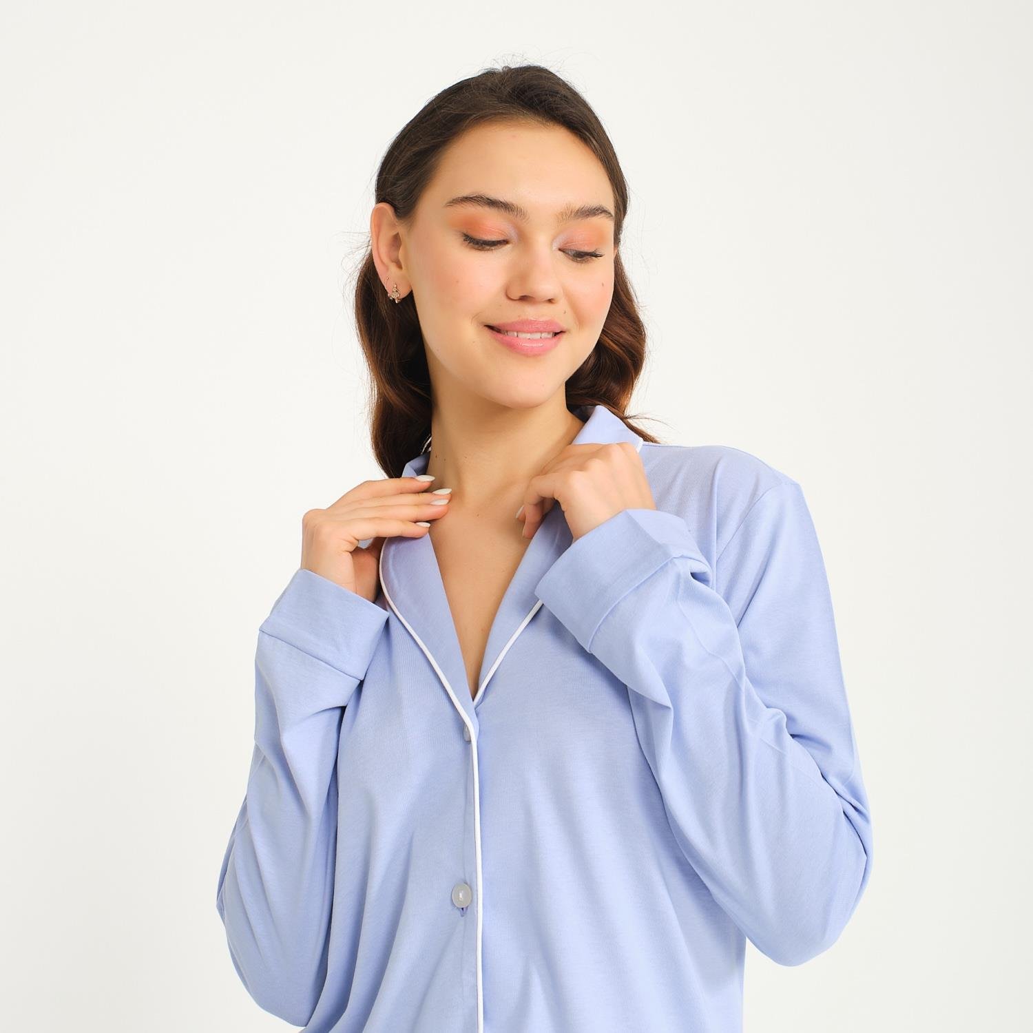 Pijama Takımı - Kadın Gömlek Pantolon Pijama Takımı - Miespiga