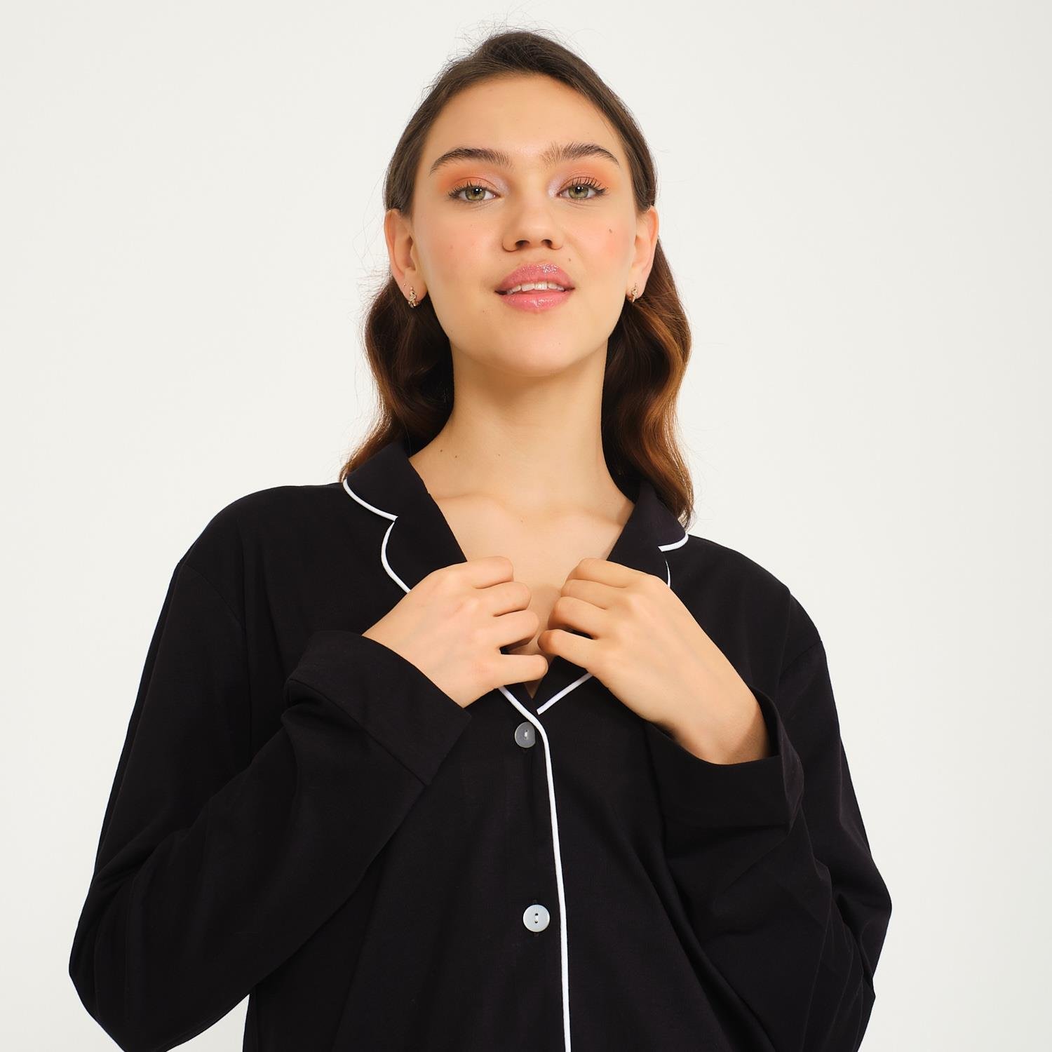 Pijama Takımı - Kadın Gömlek Pantolon Pijama Takımı - Miespiga