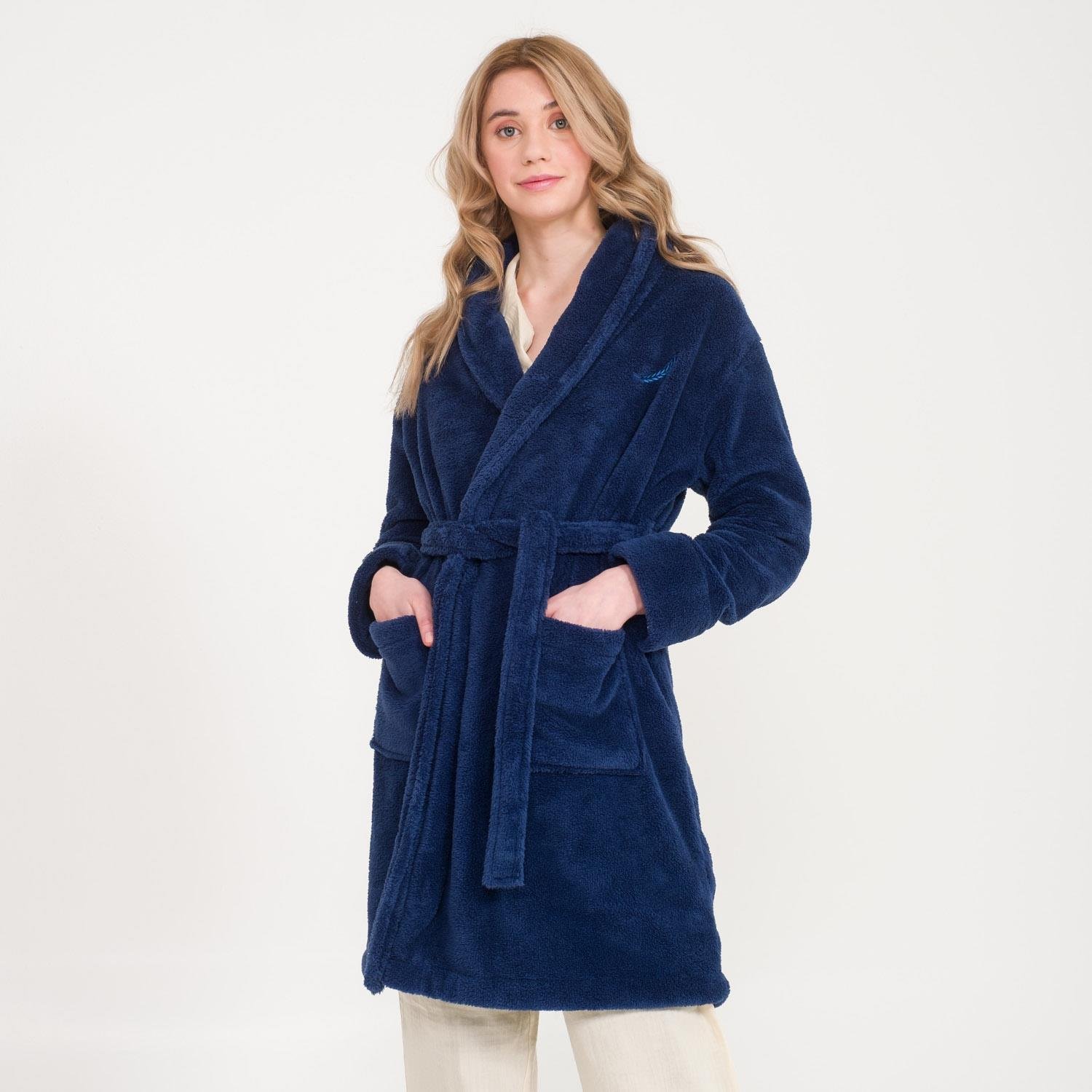 Sabahlık - Kadın Welsoft Şal Yaka Polar Sabahlık - Miespiga