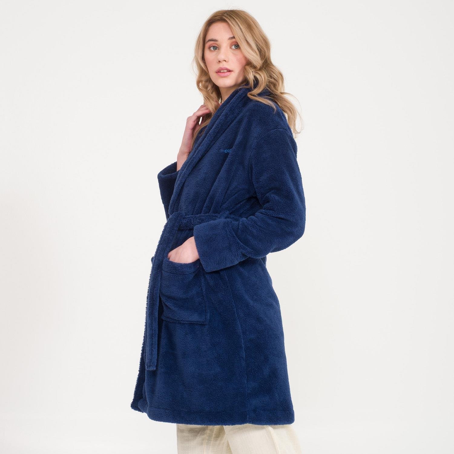 Sabahlık - Kadın Welsoft Şal Yaka Polar Sabahlık - Miespiga