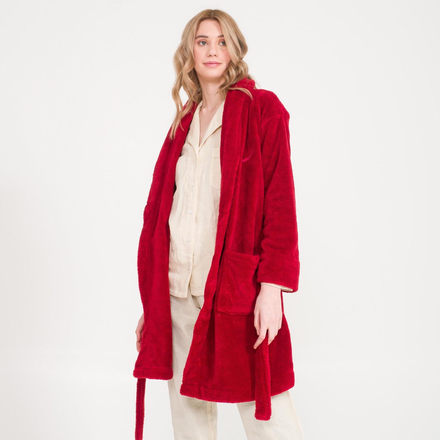 Sabahlık - Kadın Welsoft Şal Yaka Polar Sabahlık - Miespiga