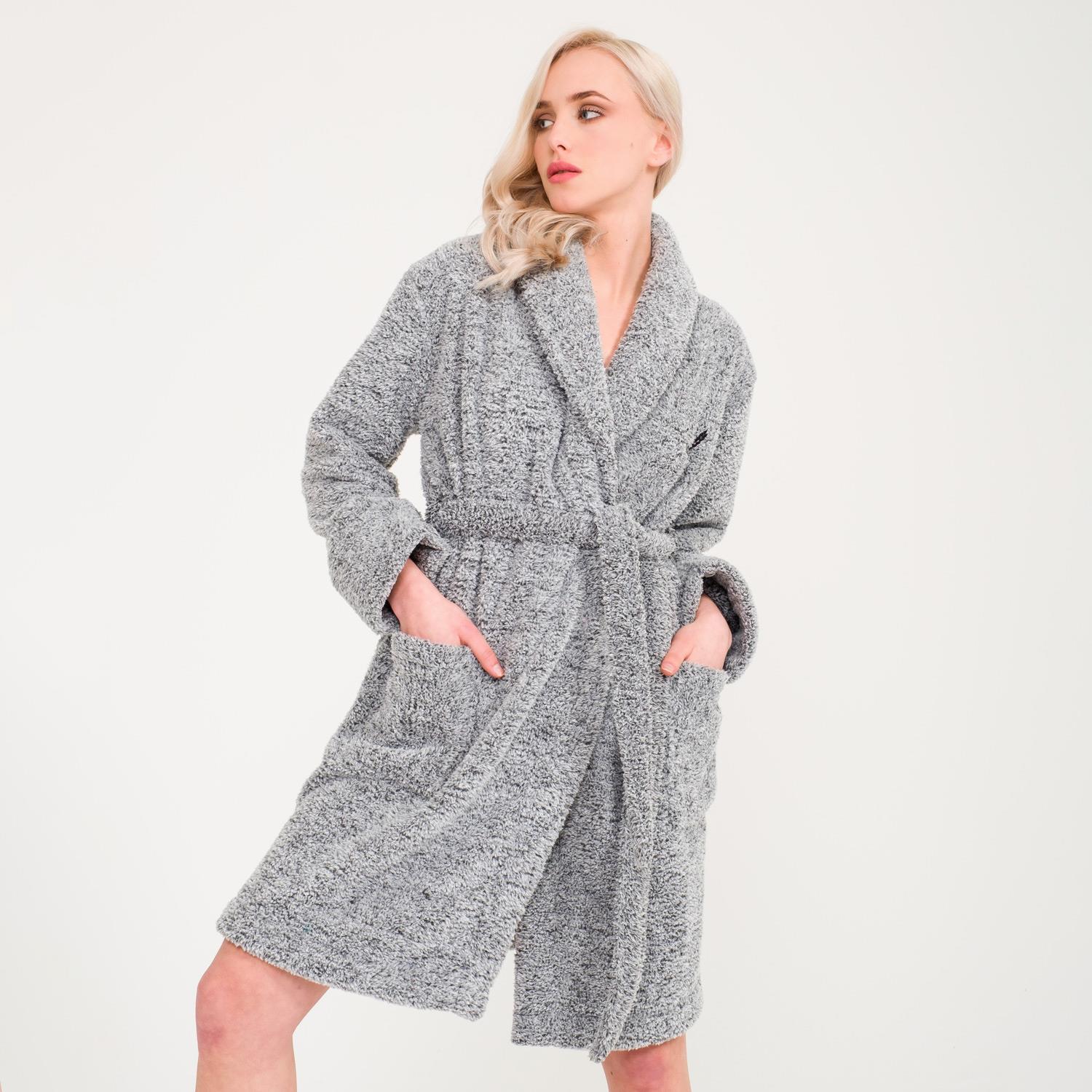 Sabahlık - Kadın Welsoft Şal Yaka Polar Sabahlık - Miespiga