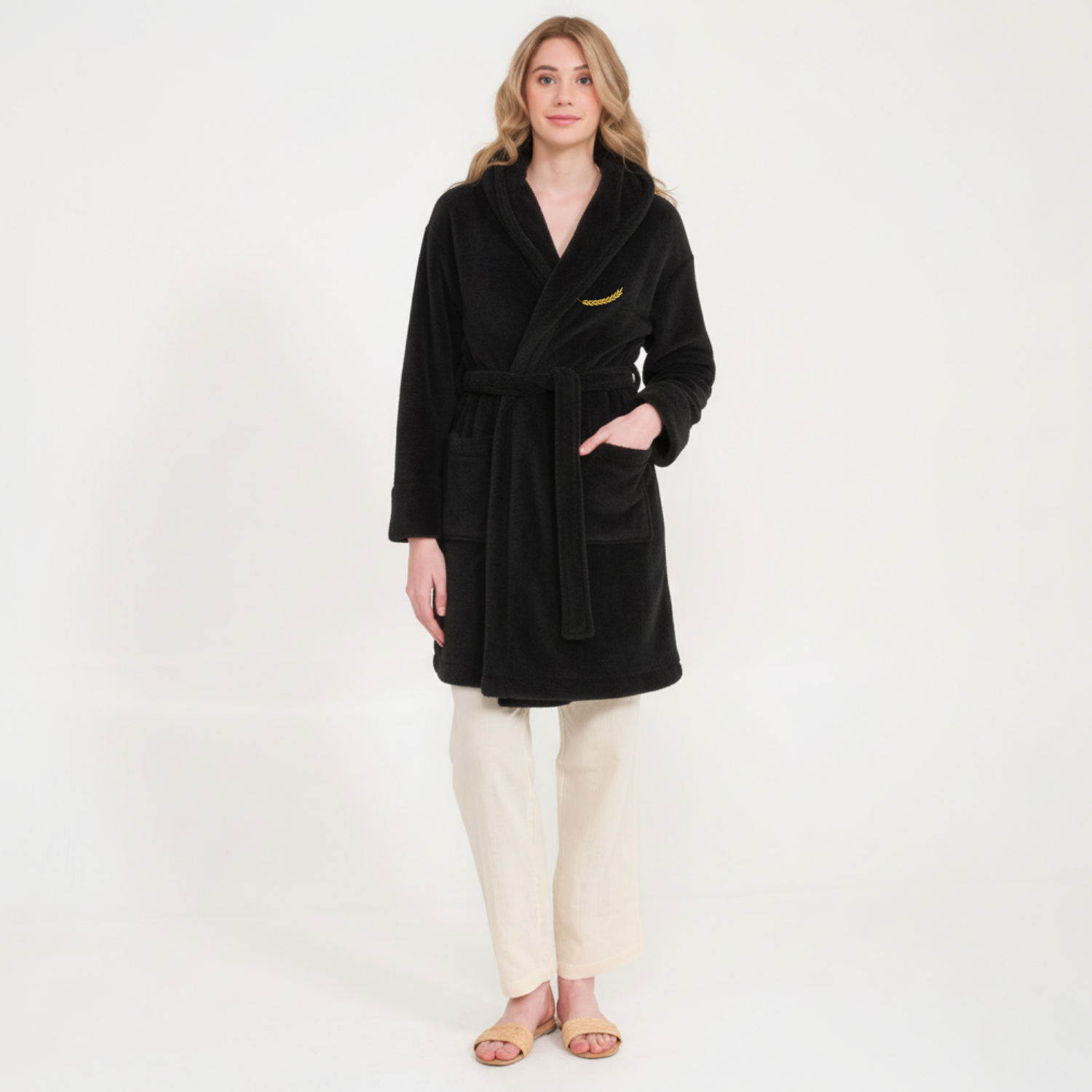 Sabahlık - Kadın Welsoft Şal Yaka Polar Sabahlık - Miespiga