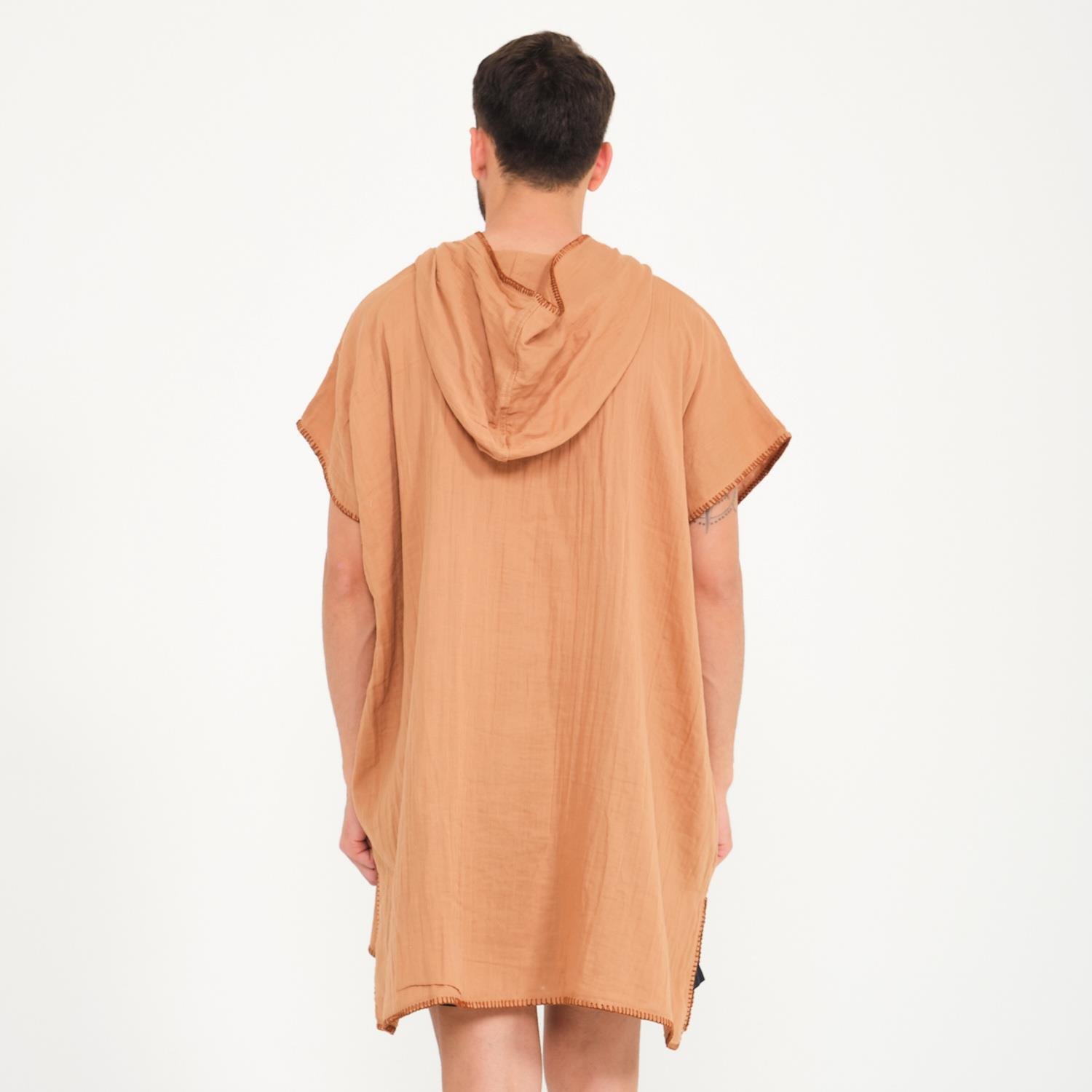 Müslin Panço - Kapüşonlu Erkek Müslin Sörf Panço - Miespiga