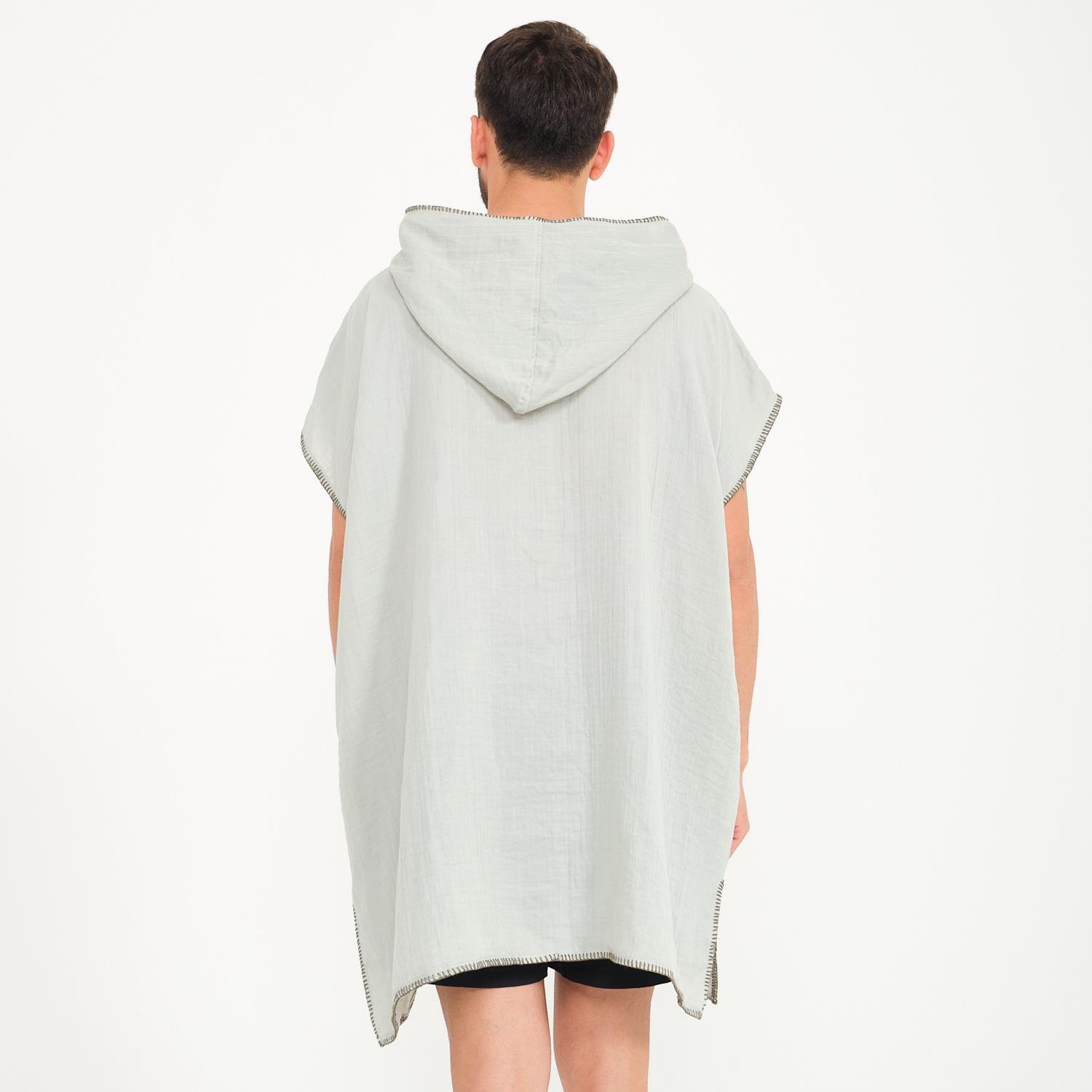 Müslin Panço - Kapüşonlu Erkek Müslin Sörf Panço - Miespiga
