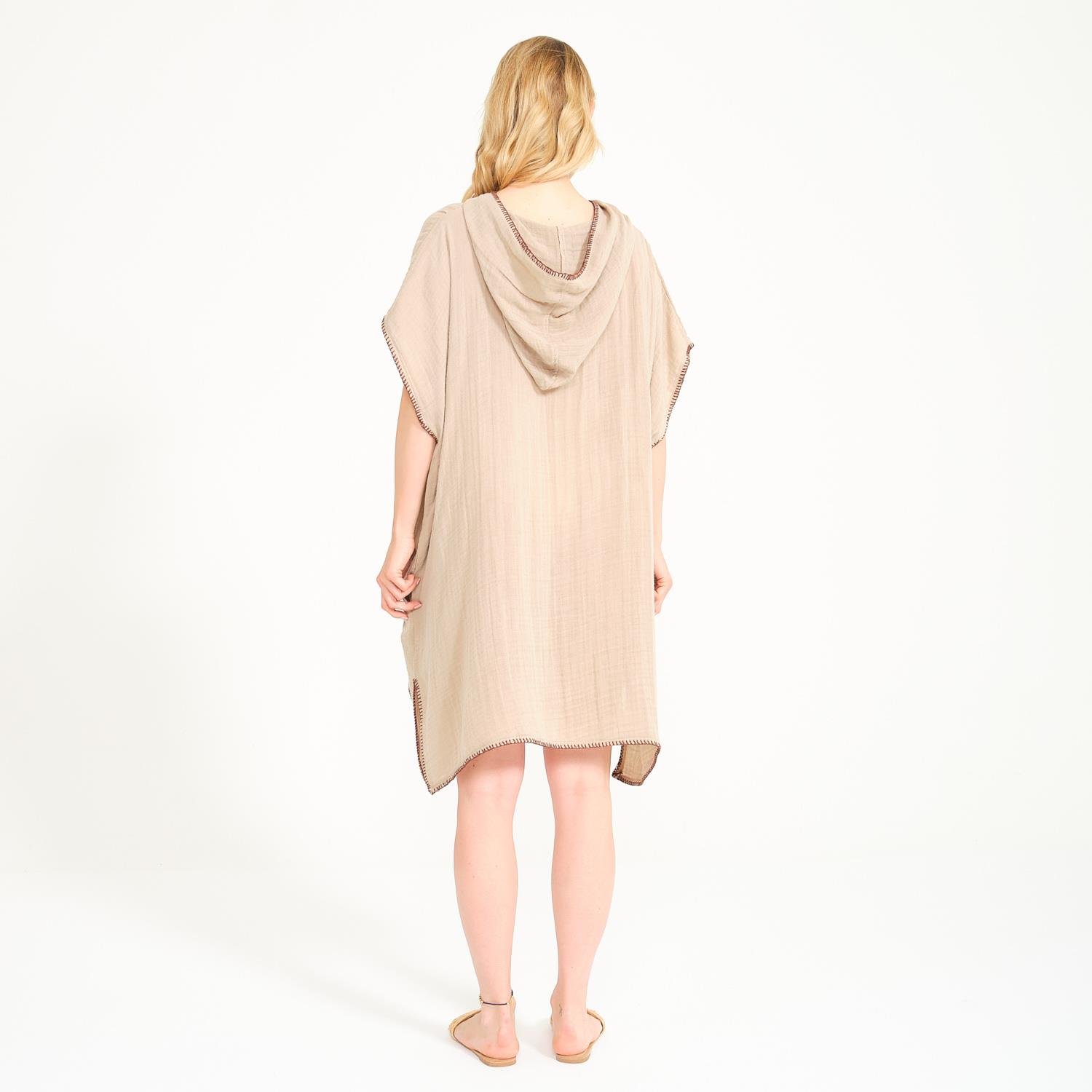Müslin Panço - Kapüşonlu Kadın Müslin Sörf Yetişkin Panço - Miespiga