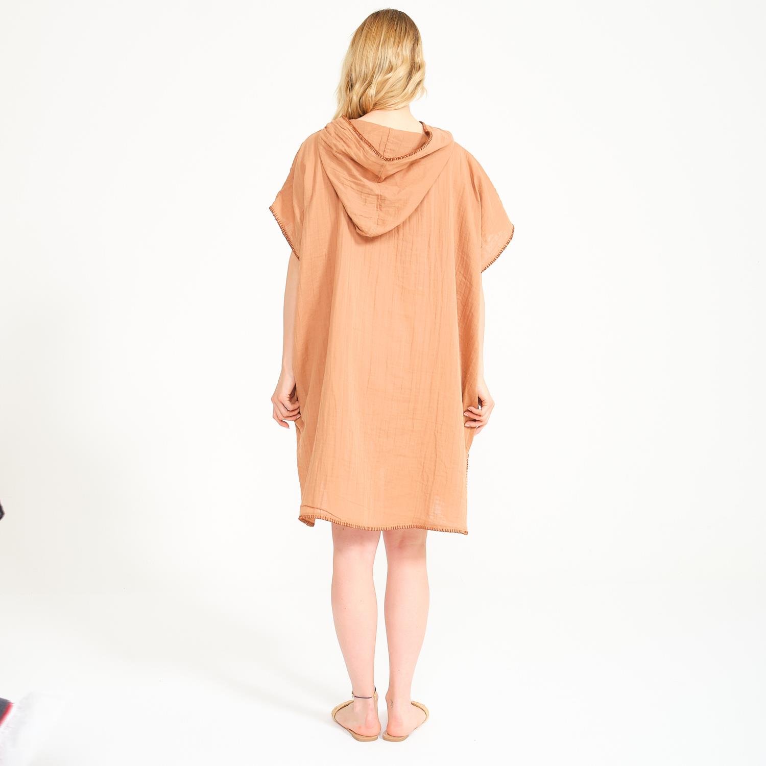 Müslin Panço - Kapüşonlu Kadın Müslin Sörf Yetişkin Panço - Miespiga