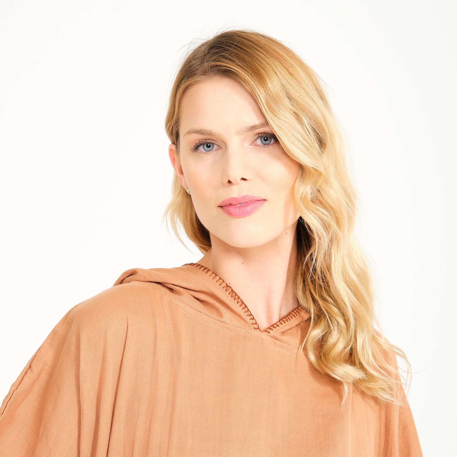 Müslin Panço - Kapüşonlu Kadın Müslin Sörf Yetişkin Panço - Miespiga