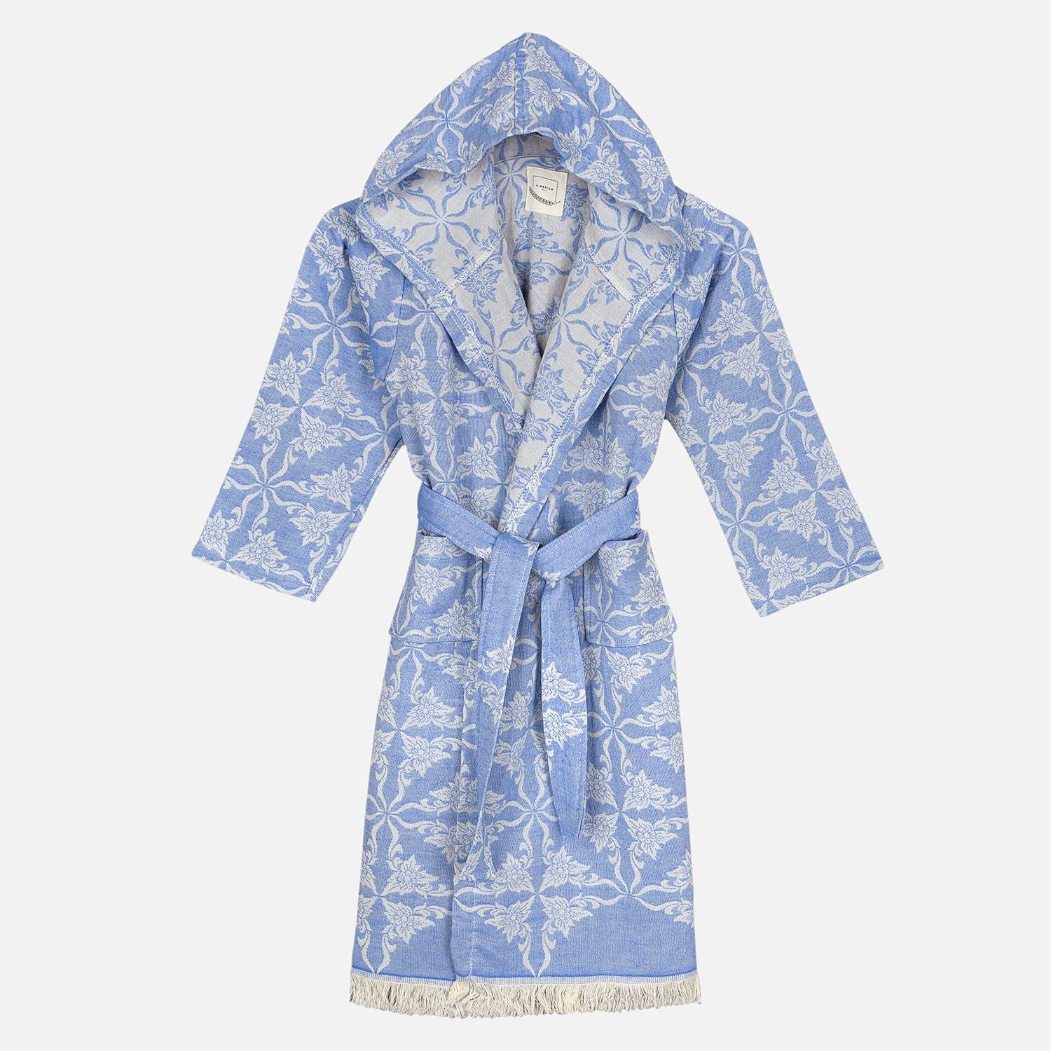 Peştamal Bornoz - Kare Mozaik Desenli Çocuk Peştemal Plaj Bornozu - Miespiga