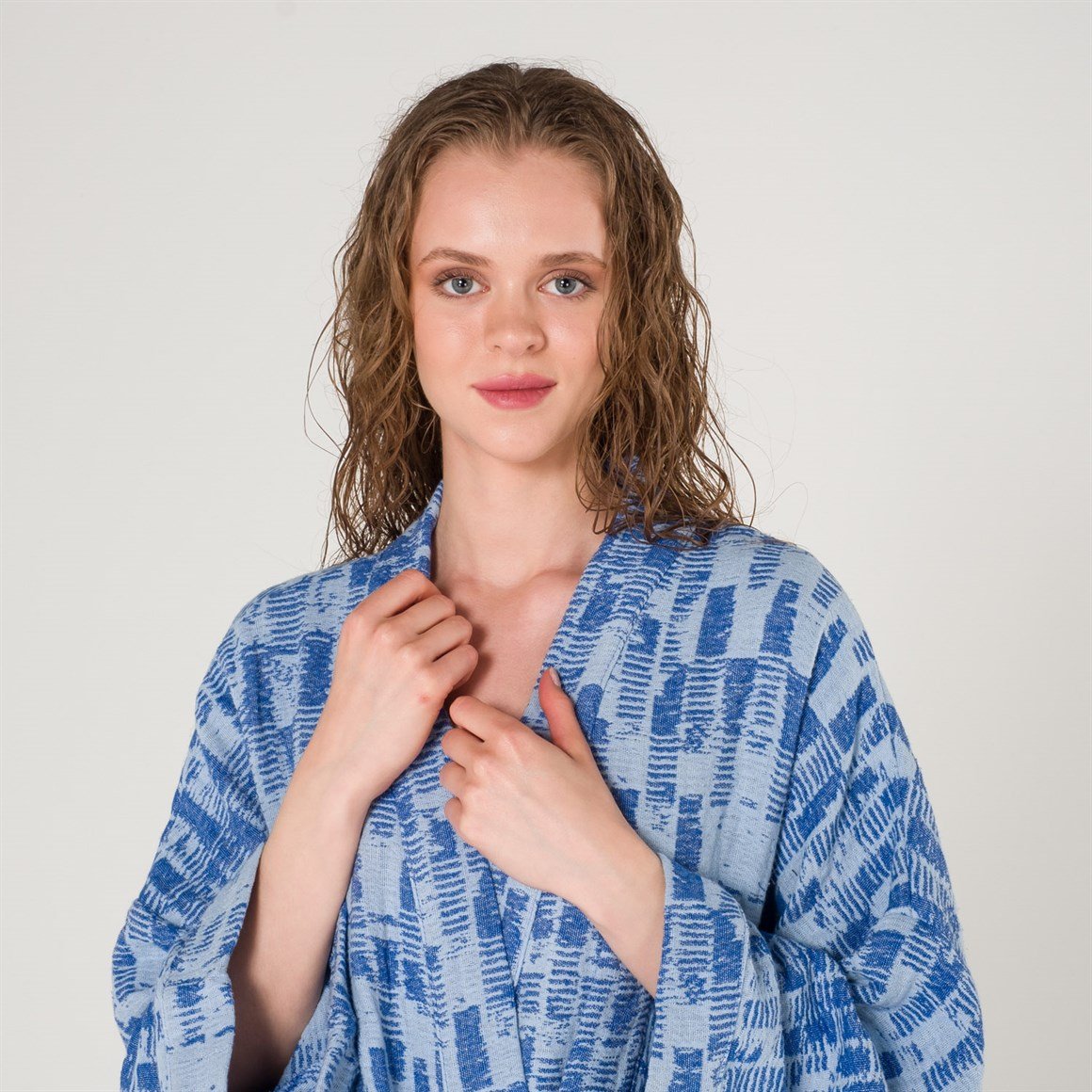 Kimono - Karma Desen Kadın Peştemal Plaj Kimono Sabahlık - Miespiga