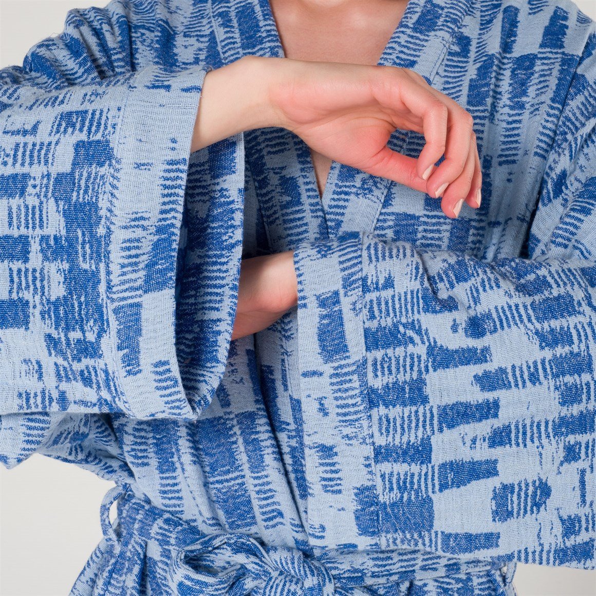 Kimono - Karma Desen Kadın Peştemal Plaj Kimono Sabahlık - Miespiga