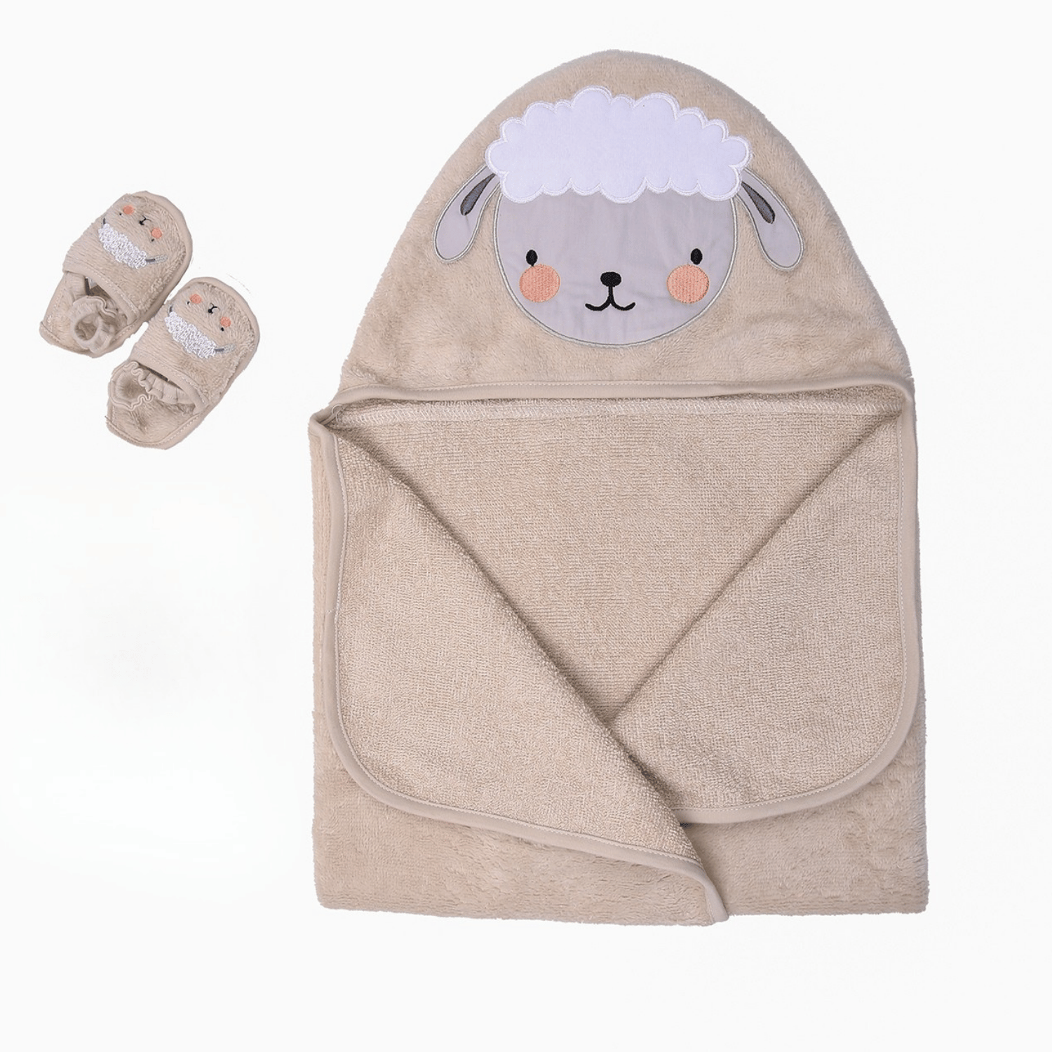 Havlu Kundak - Kuzu Havlu Kundak Terlik Seti - Miespiga