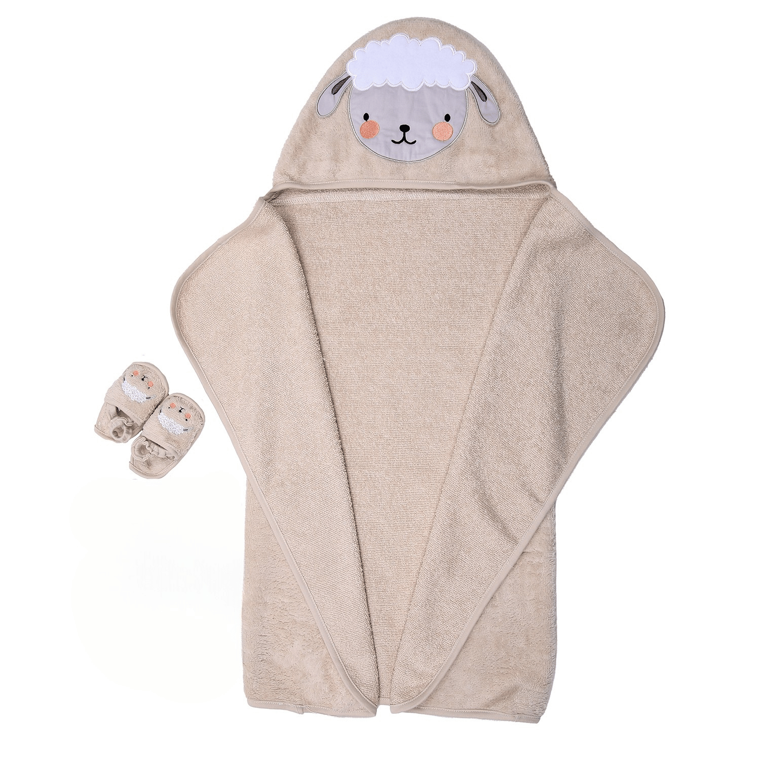 Havlu Kundak - Kuzu Havlu Kundak Terlik Seti - Miespiga