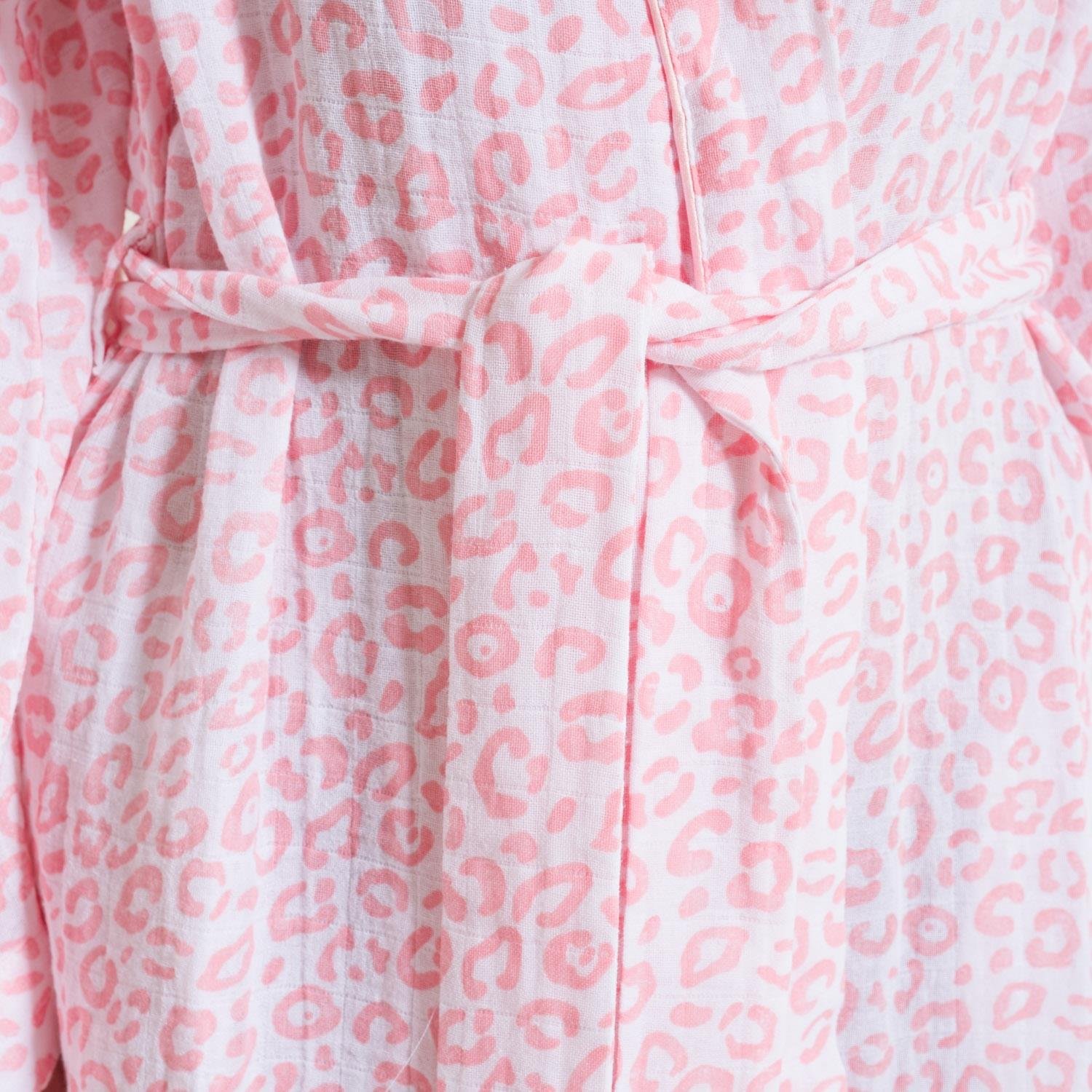 Sabahlık - Leopar Desen Müslin Kadın Sabahlık - Miespiga