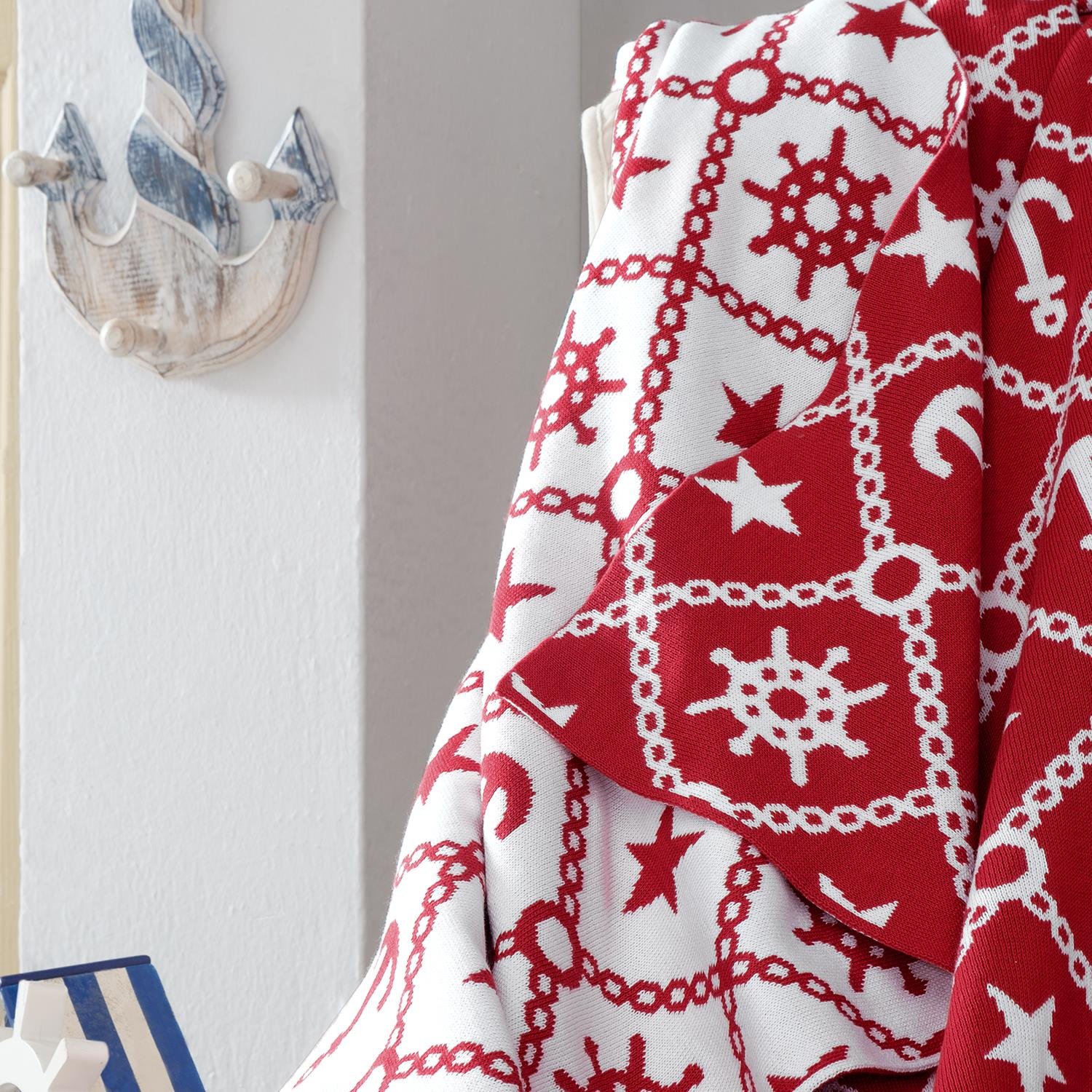 Battaniye - Marin Desen Triko Battaniye Koltuk Şalı - Miespiga