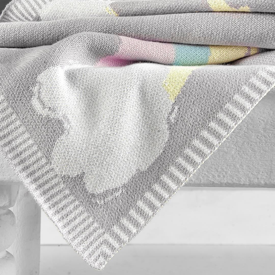 Battaniye - Organik Pamuklu Triko Renkli Bebek Battaniyesi Rainbow - Miespiga