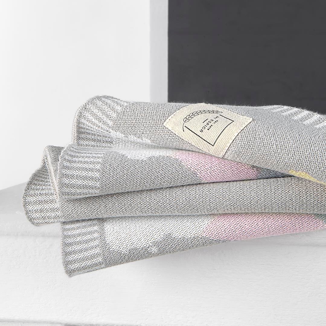 Battaniye - Organik Pamuklu Triko Renkli Bebek Battaniyesi Rainbow - Miespiga