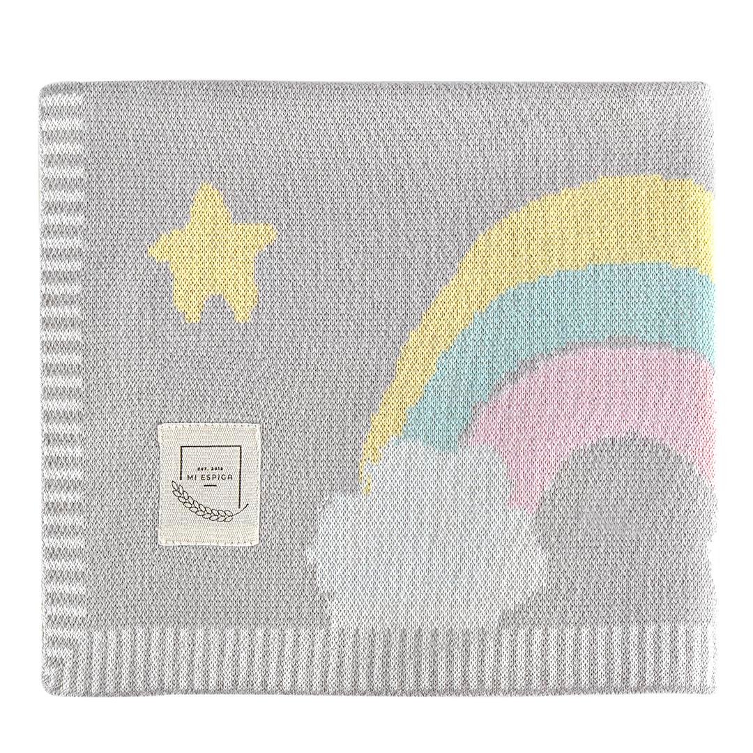 Battaniye - Organik Pamuklu Triko Renkli Bebek Battaniyesi Rainbow - Miespiga