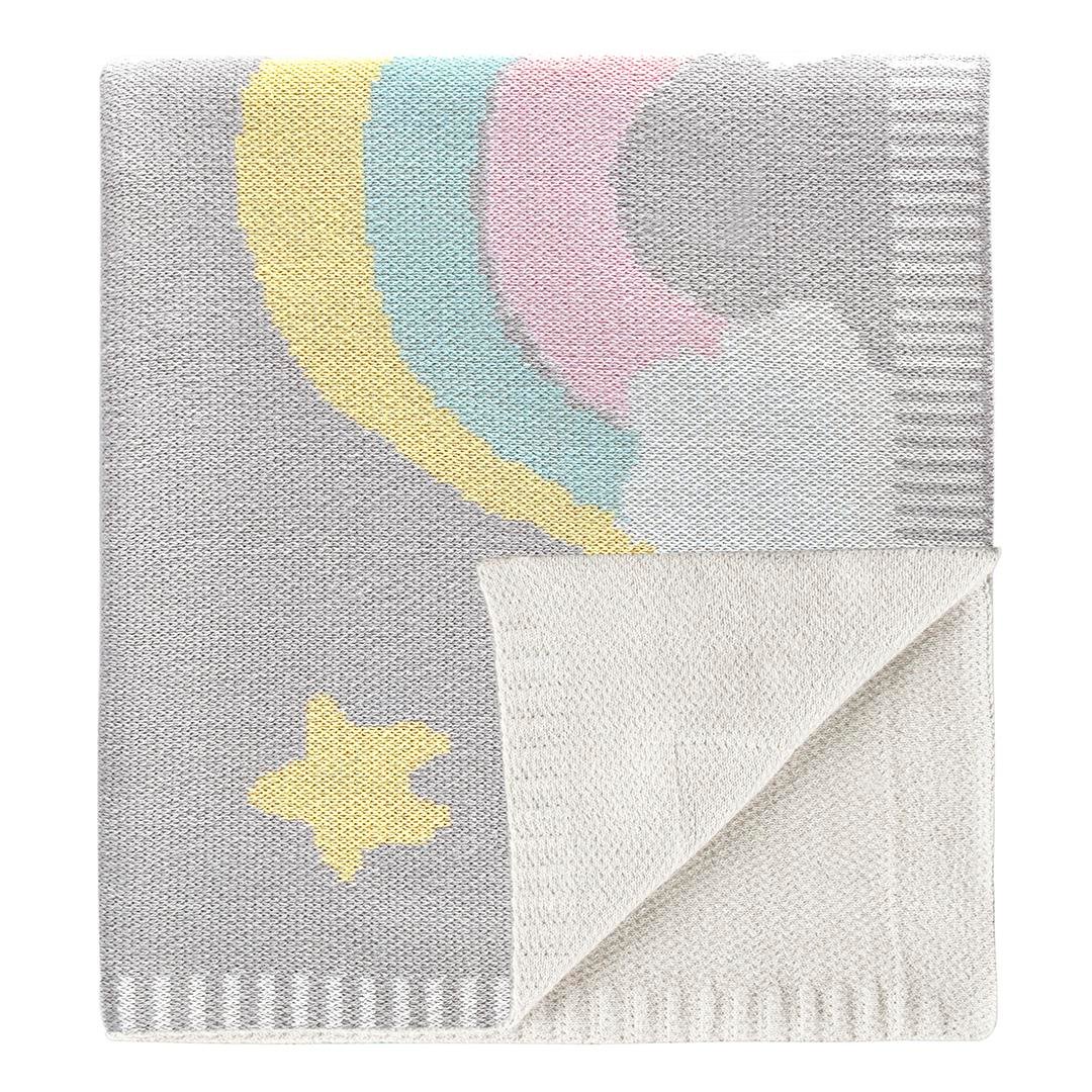 Battaniye - Organik Pamuklu Triko Renkli Bebek Battaniyesi Rainbow - Miespiga