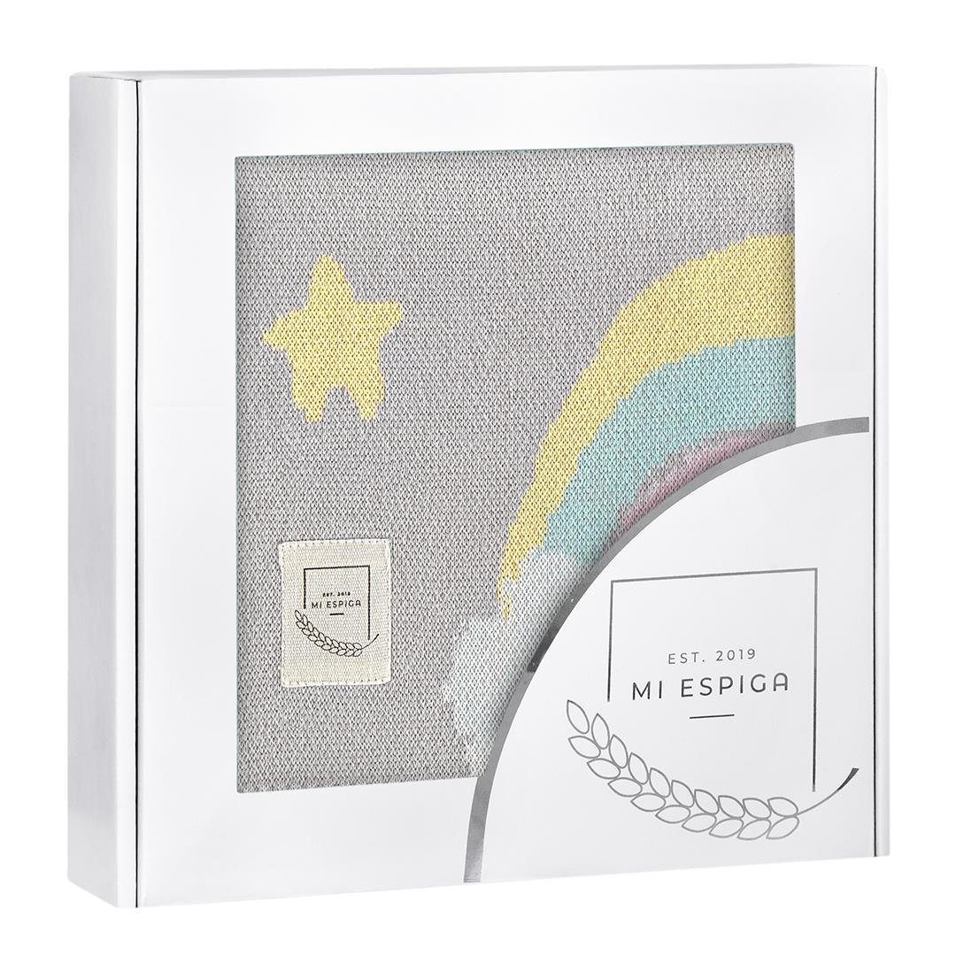 Battaniye - Organik Pamuklu Triko Renkli Bebek Battaniyesi Rainbow - Miespiga