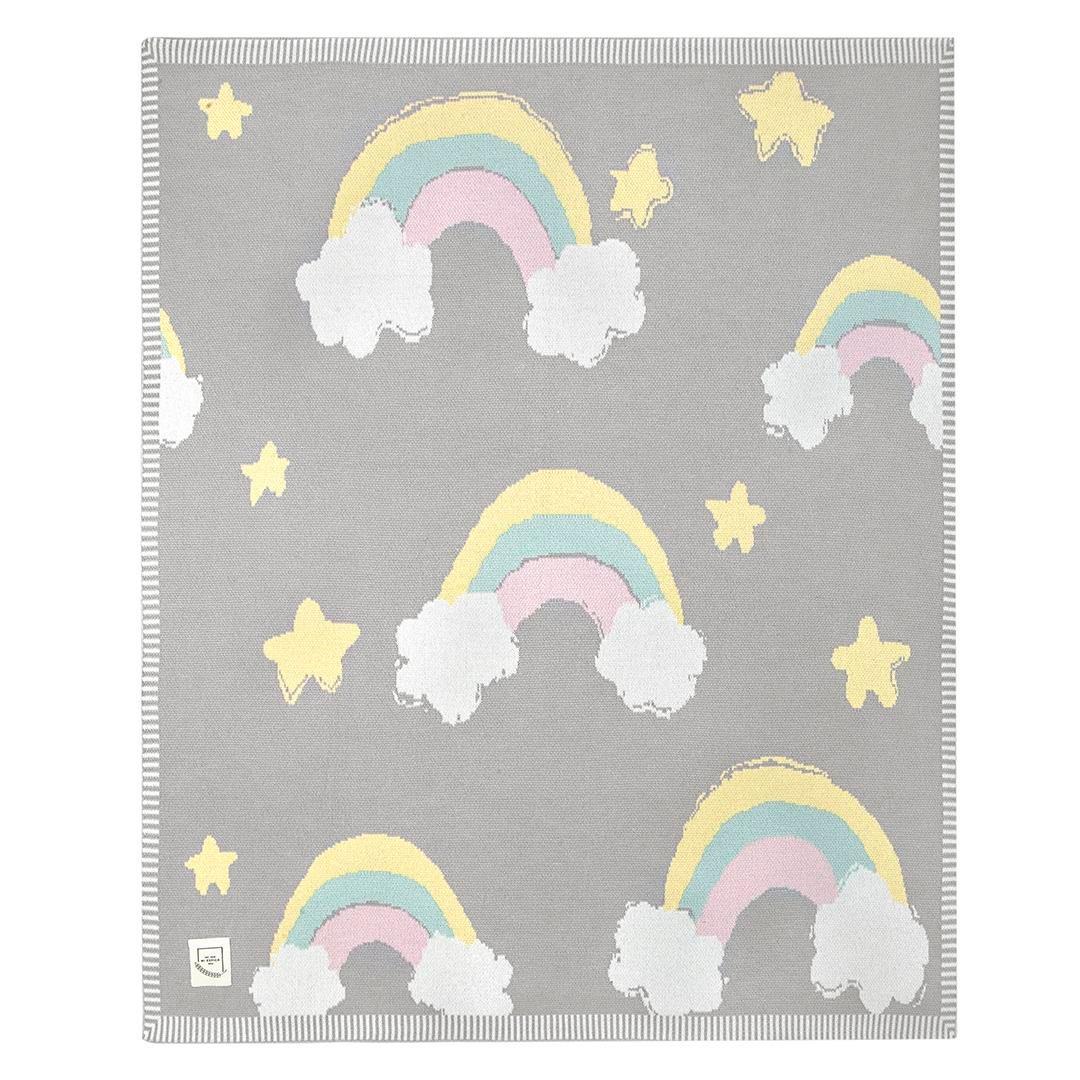 Battaniye - Organik Pamuklu Triko Renkli Bebek Battaniyesi Rainbow - Miespiga