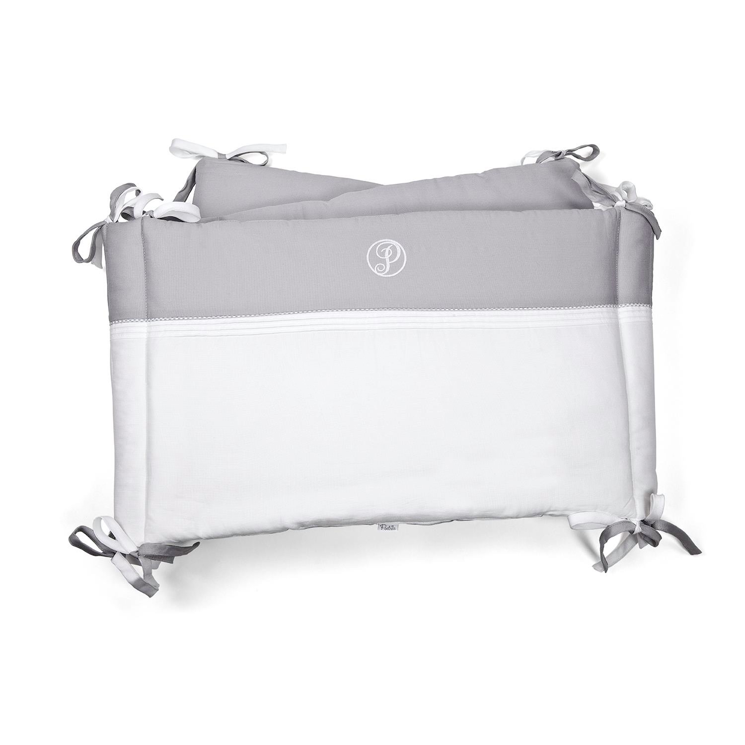 Bariyer - Oxford Grey Bebek Yatak Kenarlığı Koruması Bariyer - Poetree Kids