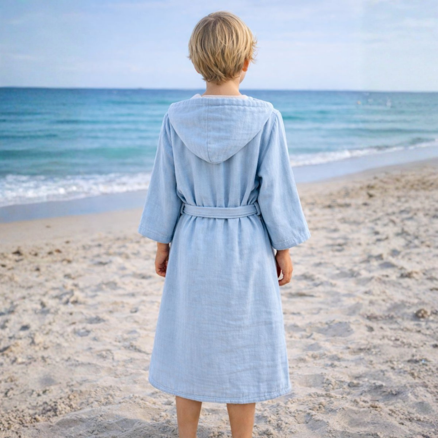 Müslin Bornoz - Pamuklu Kapüşonlu Çocuk Müslin Bornoz - Miespiga
