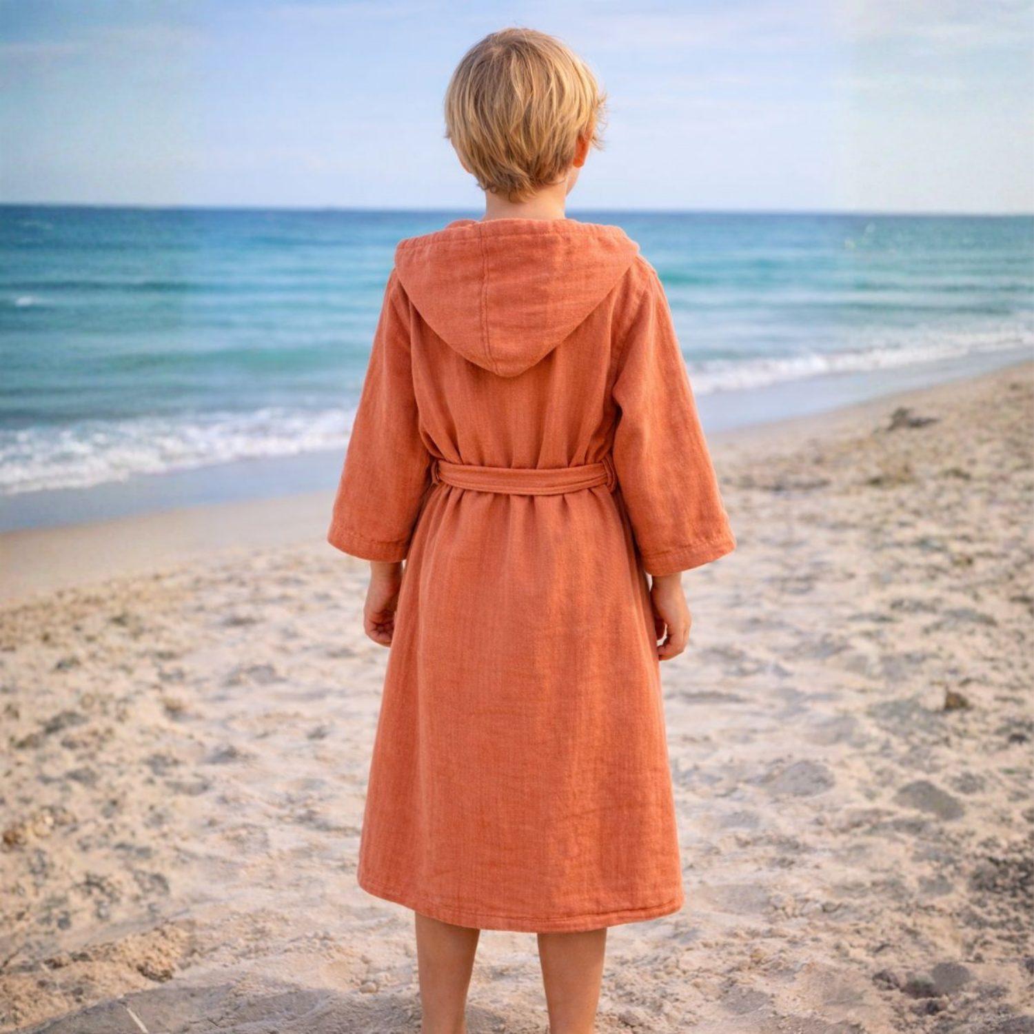 Müslin Bornoz - Pamuklu Kapüşonlu Çocuk Müslin Bornoz - Miespiga