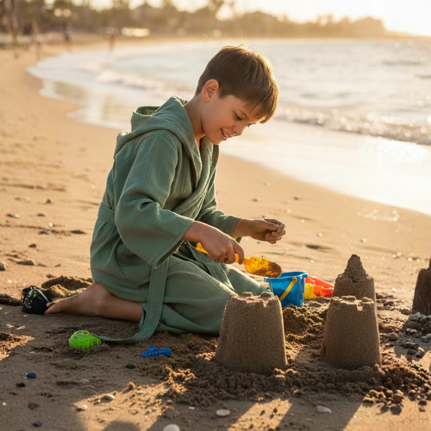Müslin Bornoz - Pamuklu Kapüşonlu Çocuk Müslin Bornoz - Miespiga