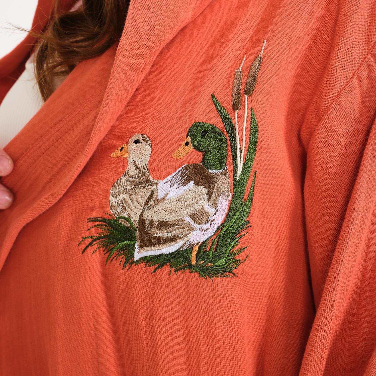 Müslin Bornoz - Pamuklu Kısa Kapüşonlu Kadın Müslin Bornoz - Miespiga