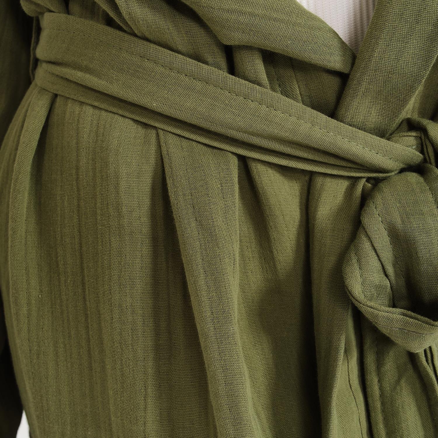 Müslin Bornoz - Pamuklu Kısa Kapüşonlu Kadın Müslin Bornoz - Miespiga