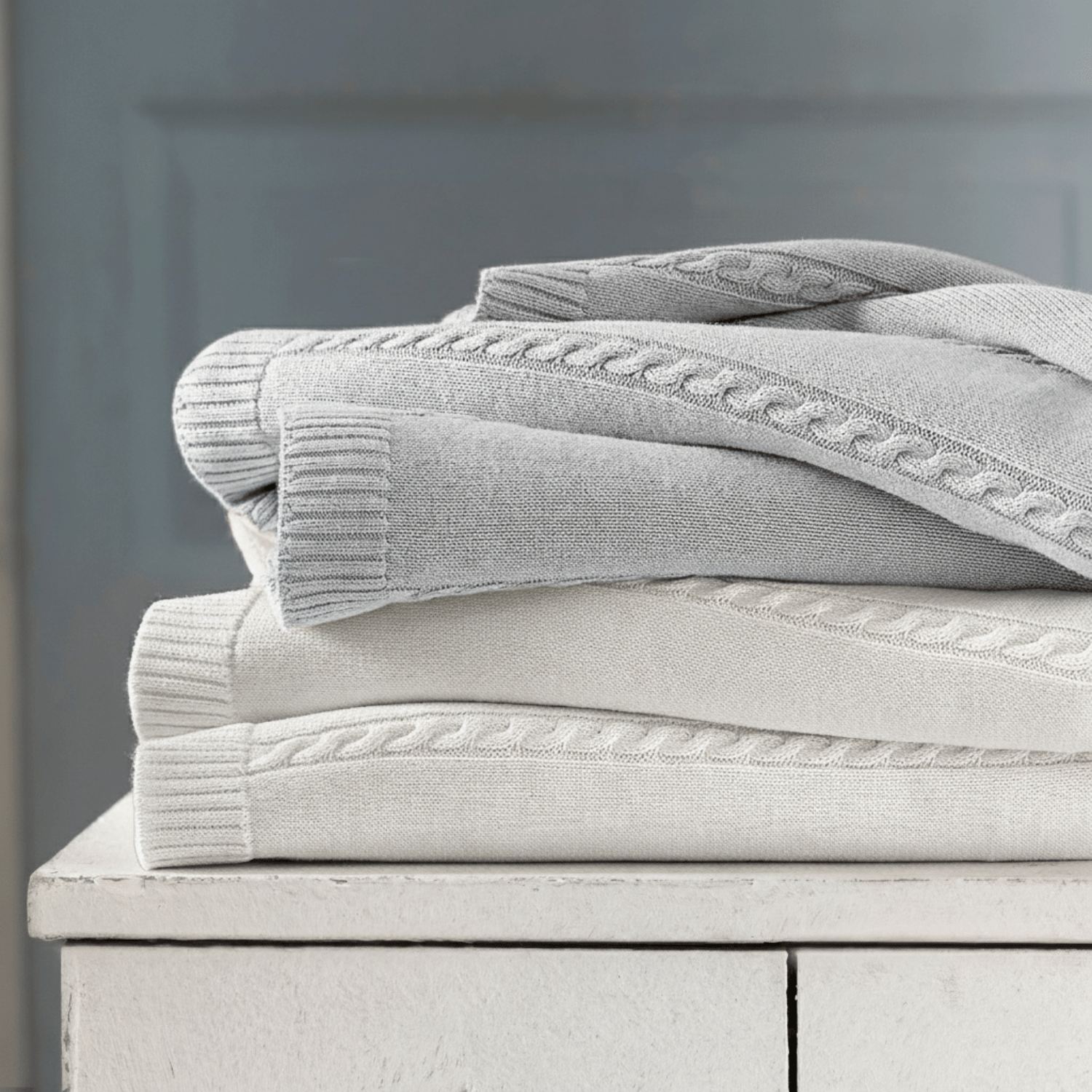 Battaniye - Pamuklu Triko Örgü Bebek Battaniyesi Me Classic - Miespiga