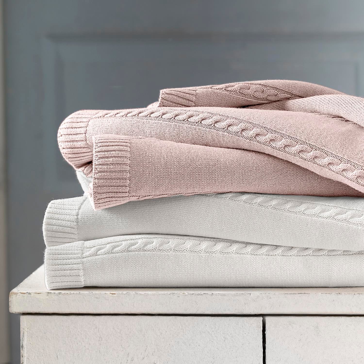 Battaniye - Pamuklu Triko Örgü Bebek Battaniyesi Me Classic - Miespiga