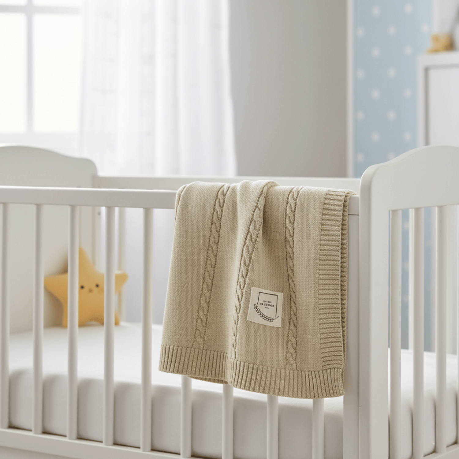 Battaniye - Pamuklu Triko Örgü Bebek Battaniyesi Me Classic - Miespiga