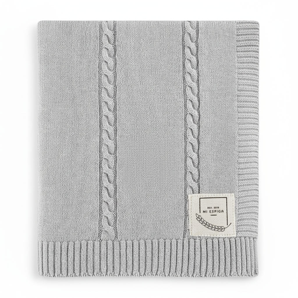 Battaniye - Pamuklu Triko Örgü Bebek Battaniyesi Me Classic - Miespiga